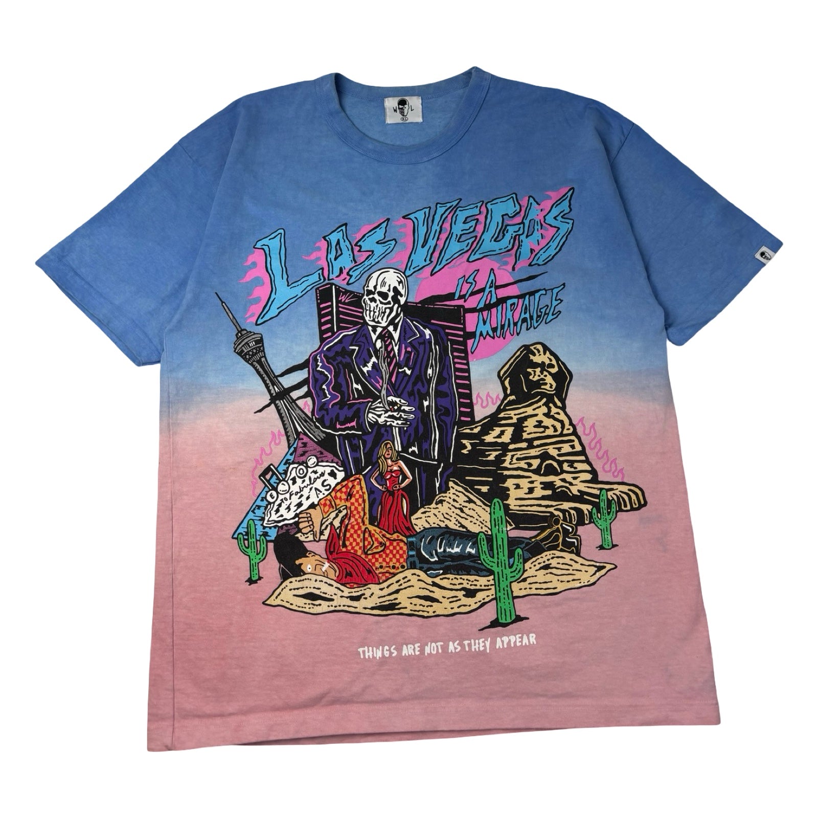 Warren Lotas Las Vegas Is A Mirage Tee Blue/Pink