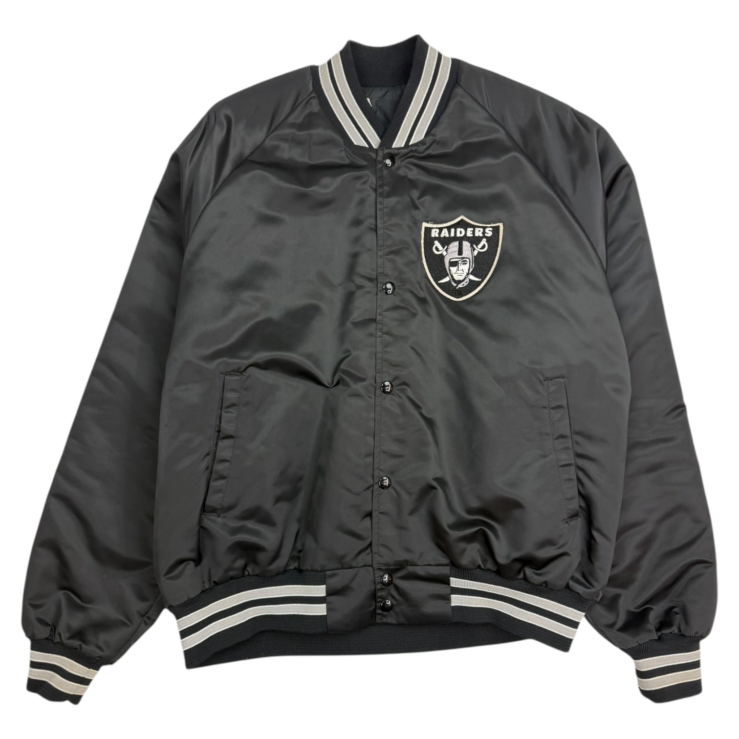 Vintage Oakland Raiders Chalkline Satin Jacket Black
