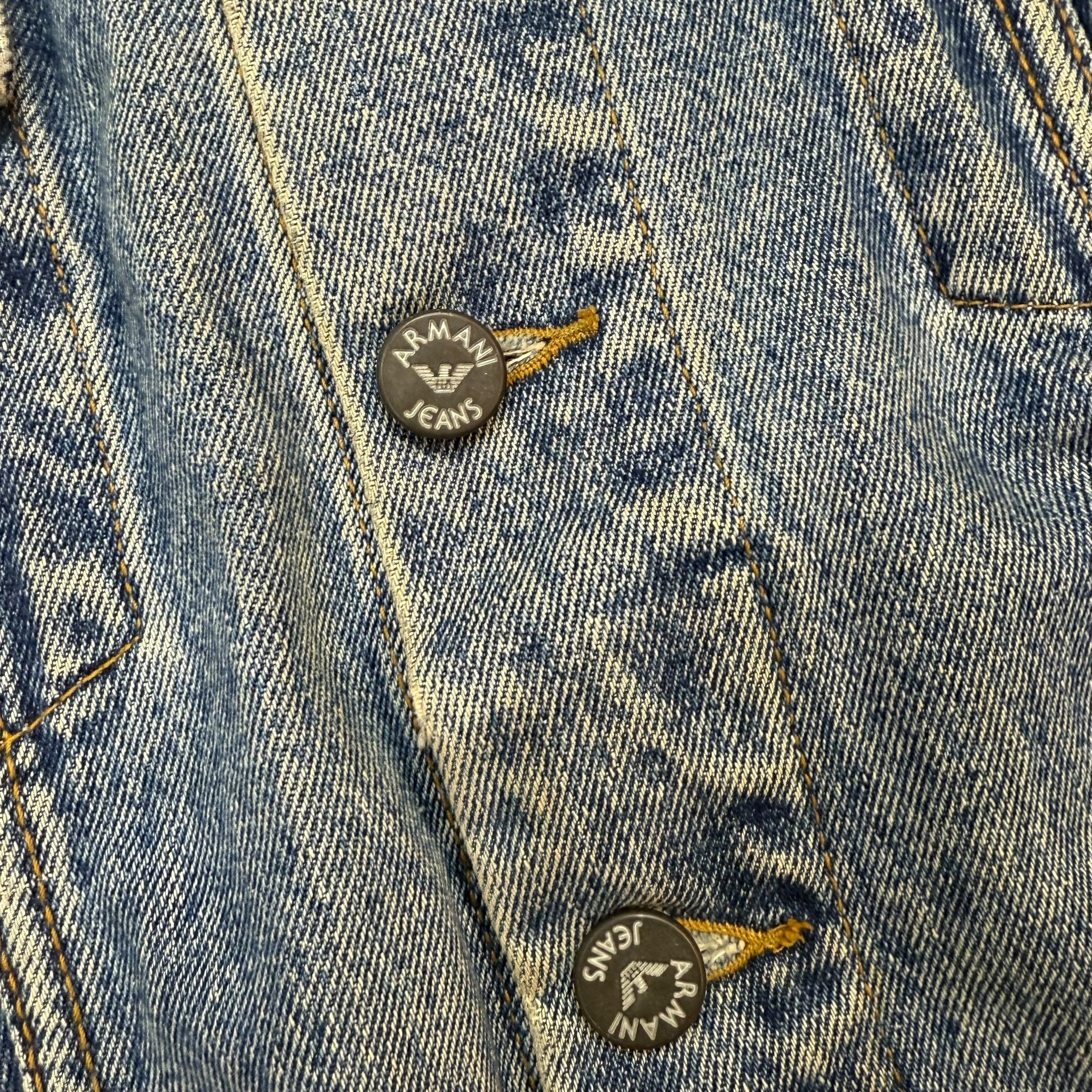 Vintage Armani Jeans Denim Jacket Light Wash