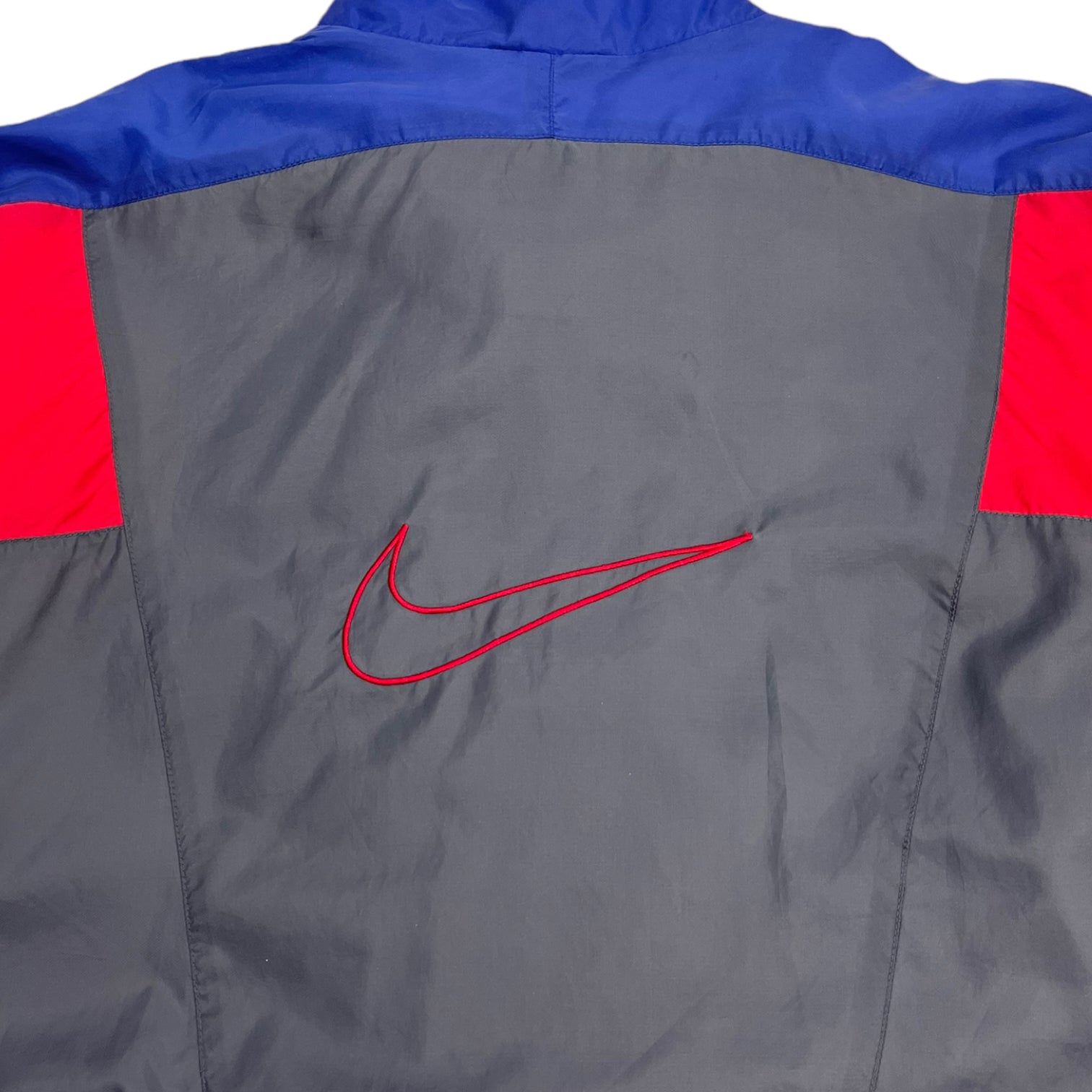 Vintage Nike Back Swoosh Windbreaker Grey/Red