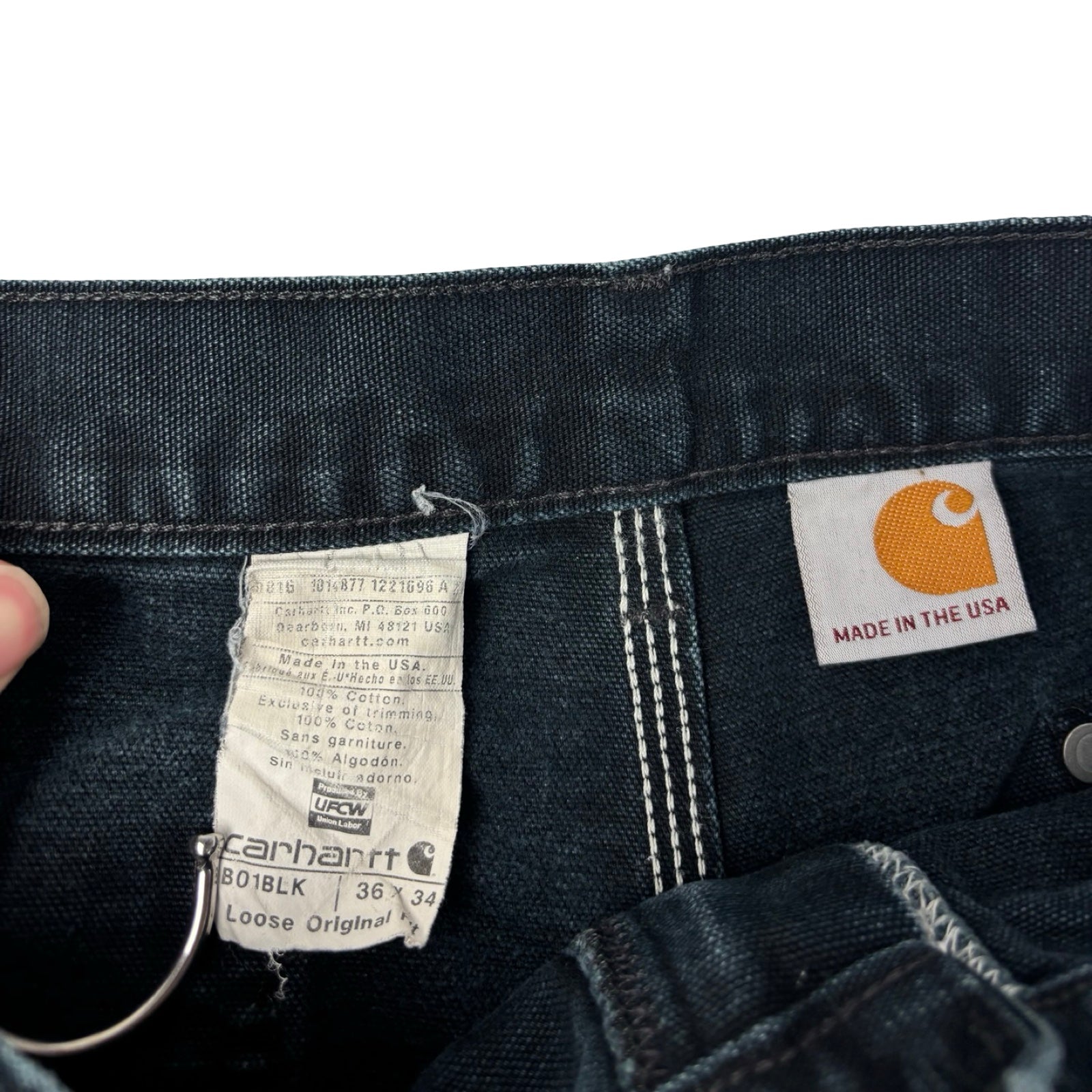 Carhartt Double Knee Work Pants Washed Black