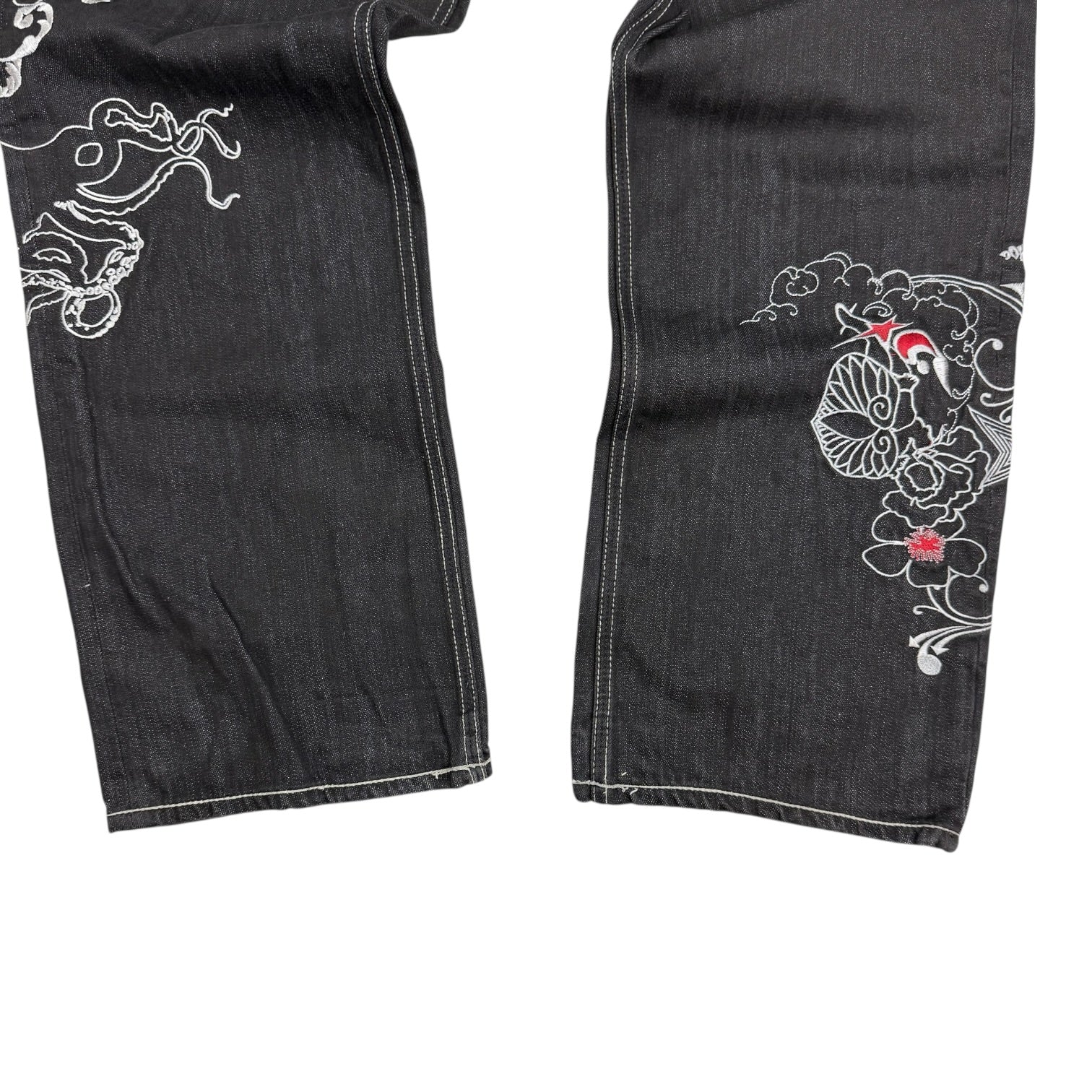 Vintage Y2K Artful Dodge Embroidered Denim Pants Dark Wash