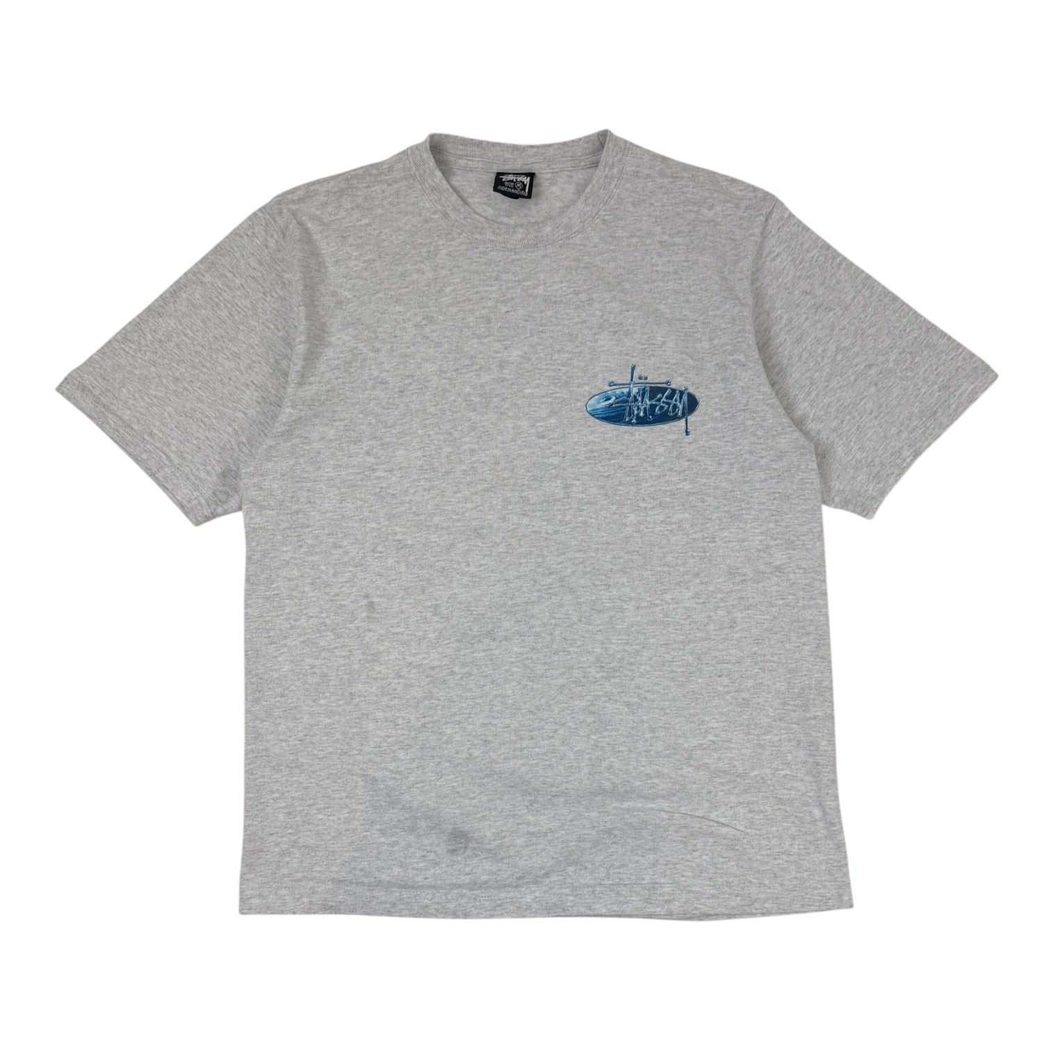 Stussy Wave Oval Tee Ash Heather