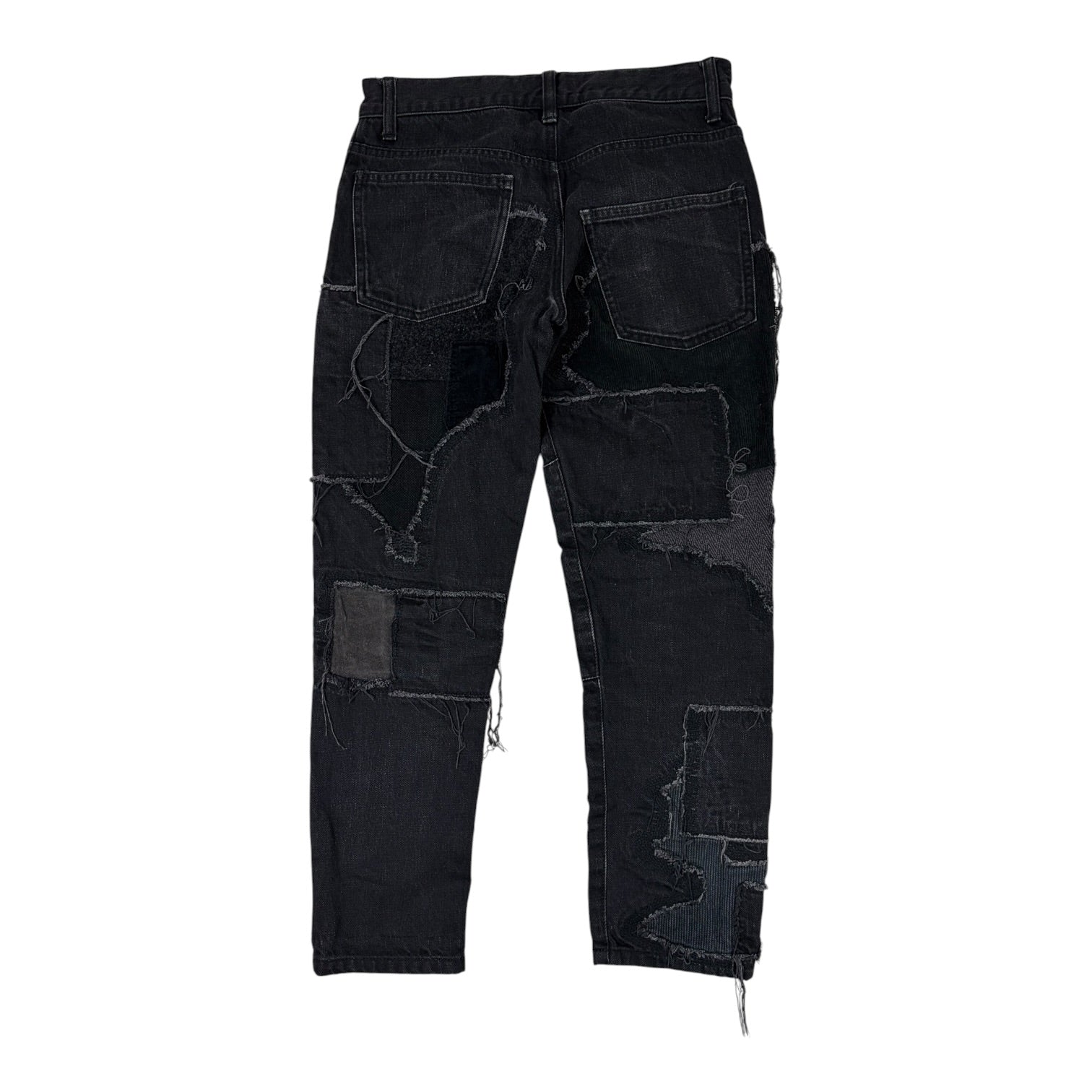 Junya Watanabe EYE Python Leather Patchwork Denim Pants Black