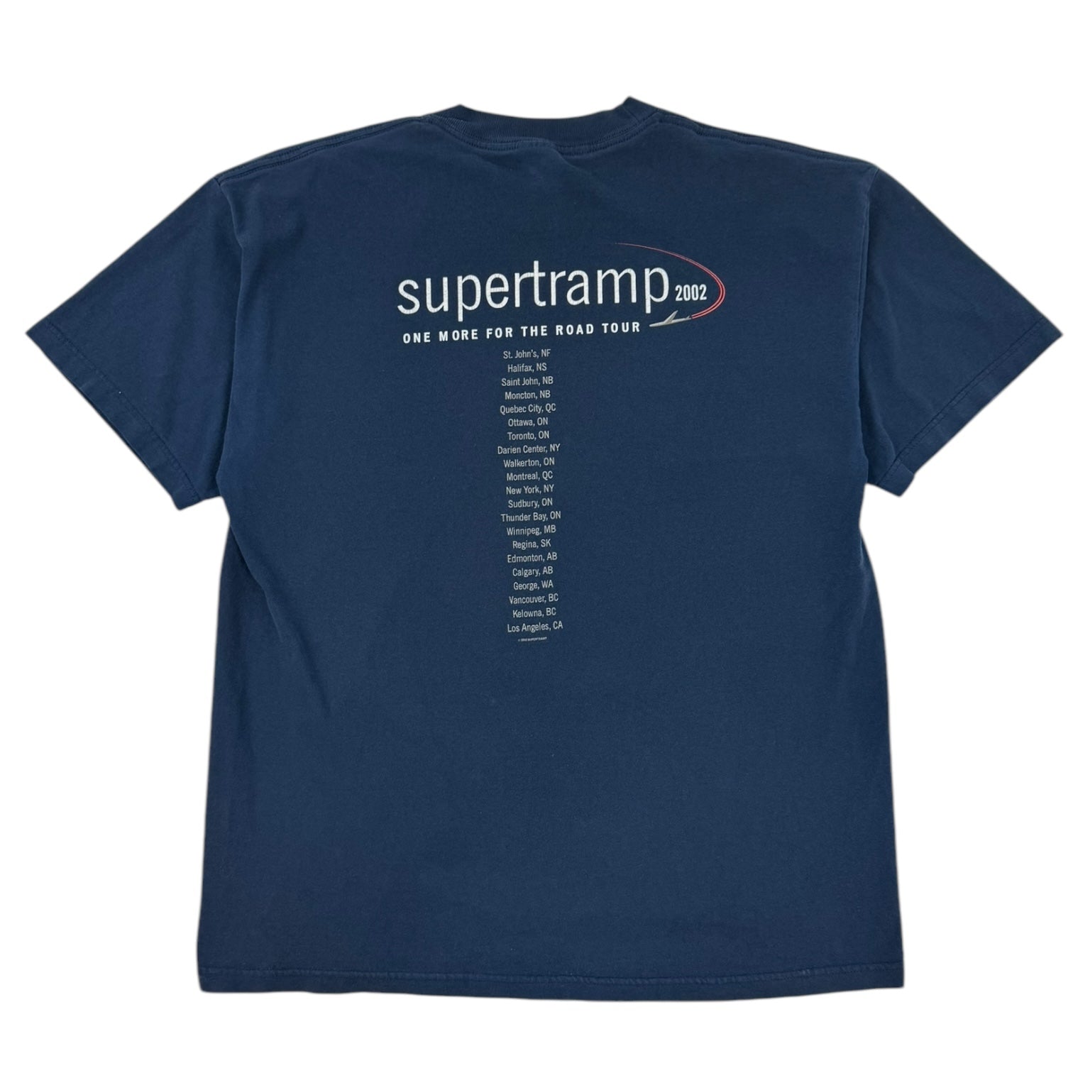 2002 Supertramp One More For The Road Tour T-Shirt Navy