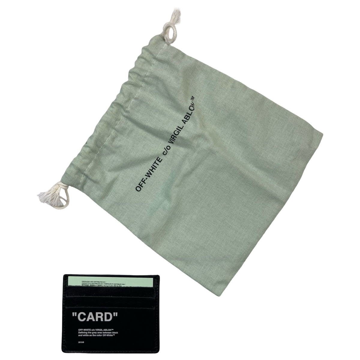 Off White Quote Card Holder "Card" Black/White