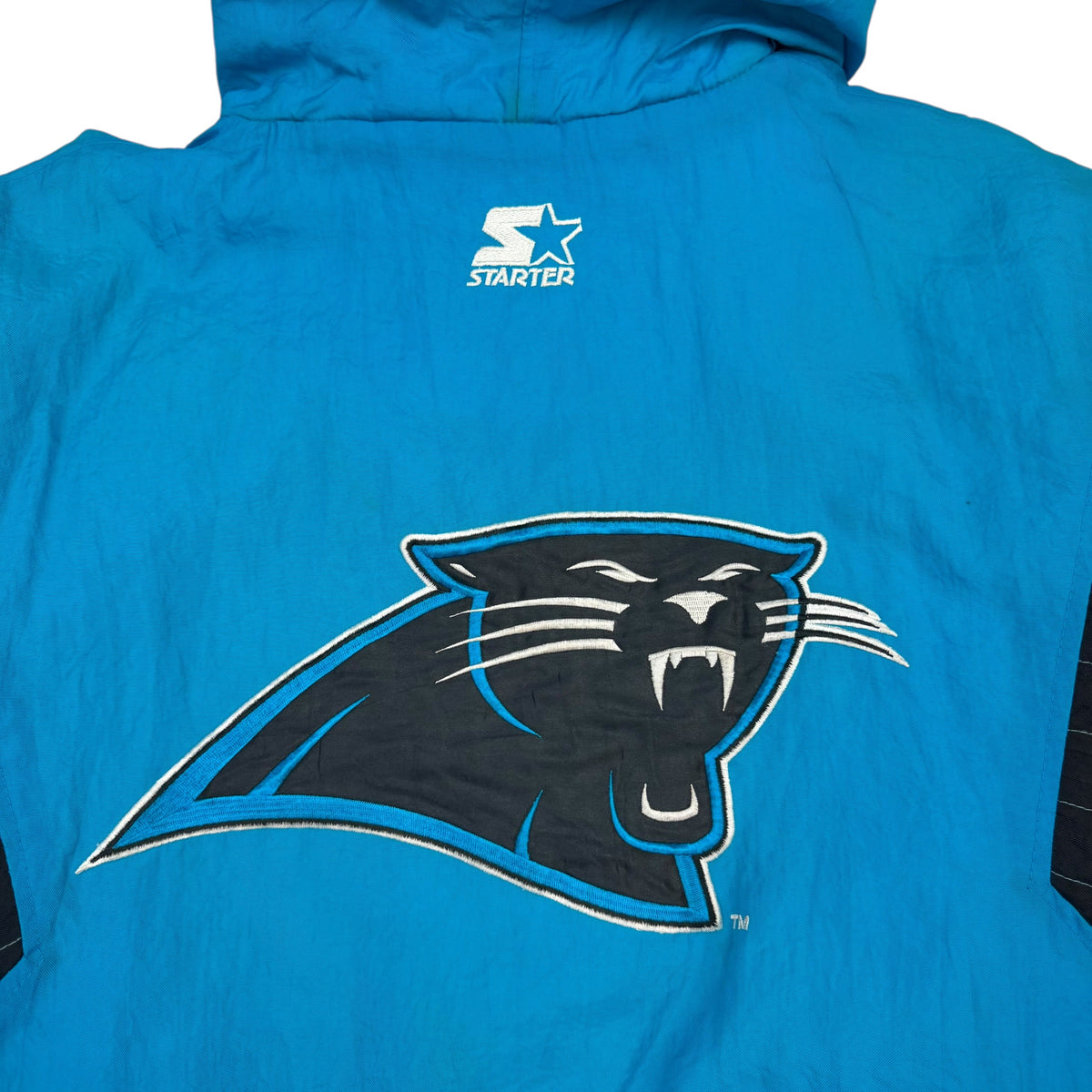 Vintage Starter Carolina Panthers Quarter Zip Jacket Sky Blue