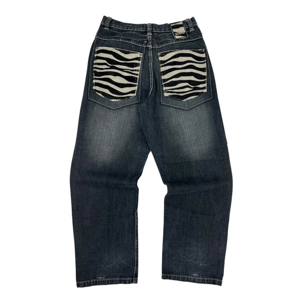 Vintage Y2K Kani Zebra Pocket Baggy Denim Pant Dark Wash