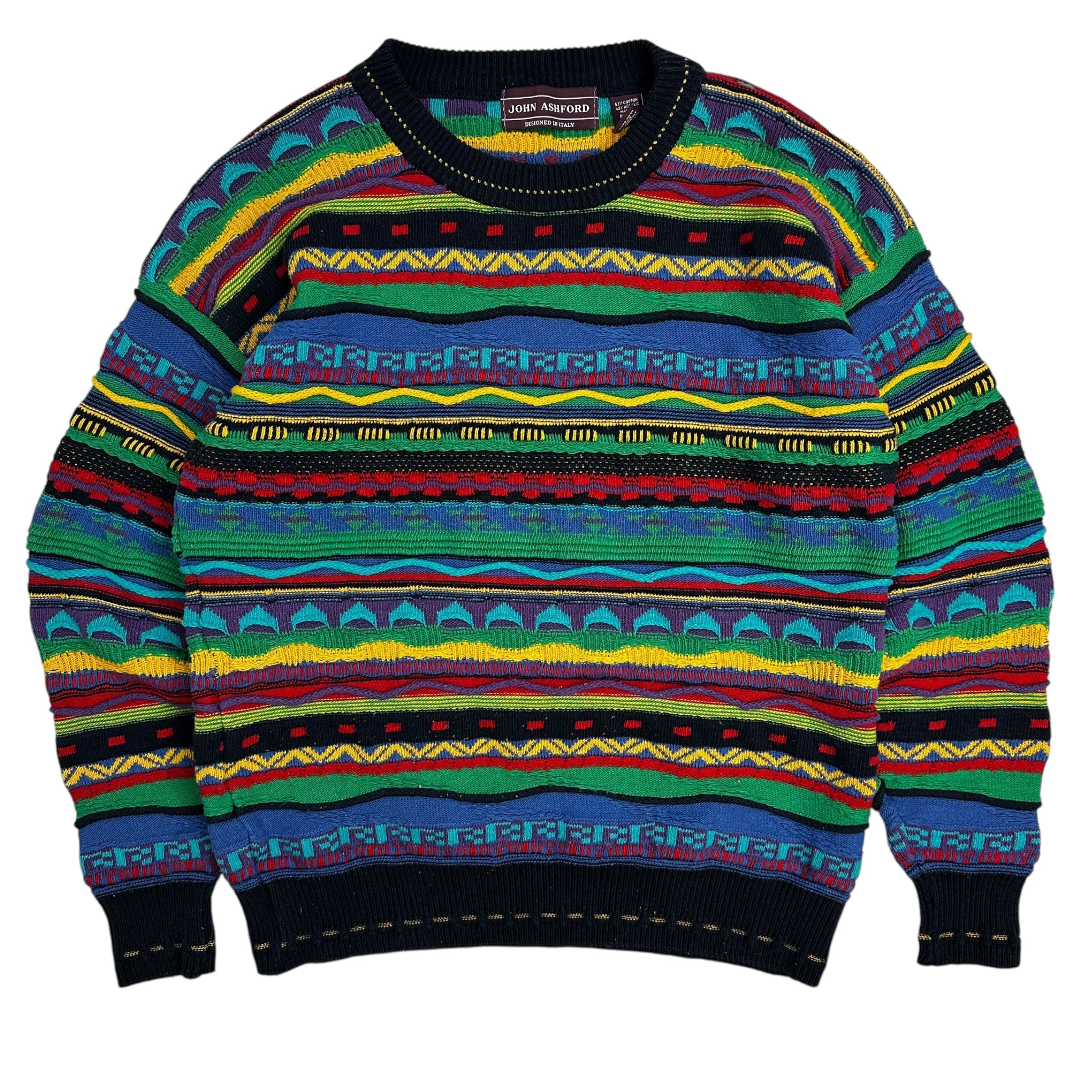Vintage John Ashford Cable Knit Sweater Multicolour