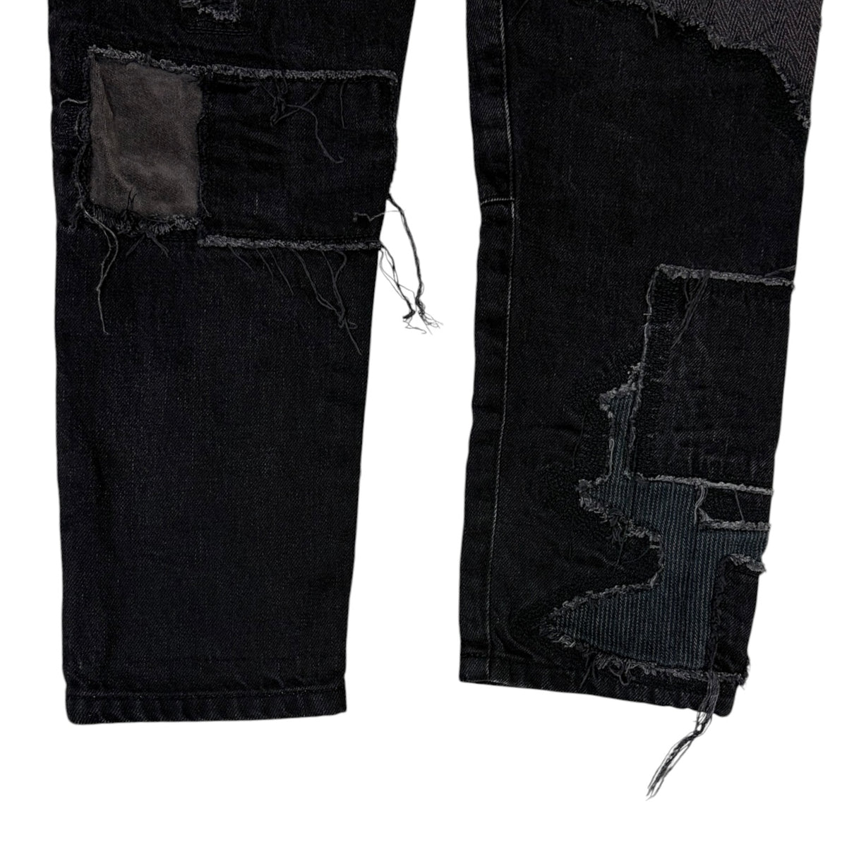 Junya Watanabe EYE Python Leather Patchwork Denim Pants Black