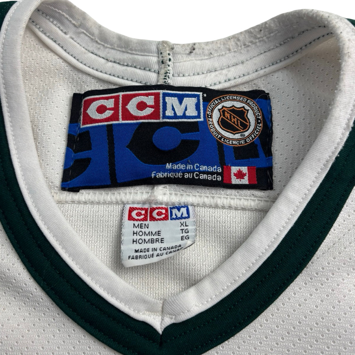 Vintage CCM Dallas Stars NHL Away Jersey White/Green