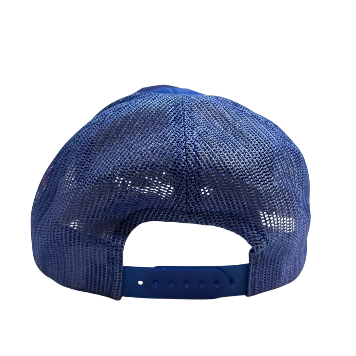 Vintage Edmonton Oilers Script Trucker Snapback Blue/Orange