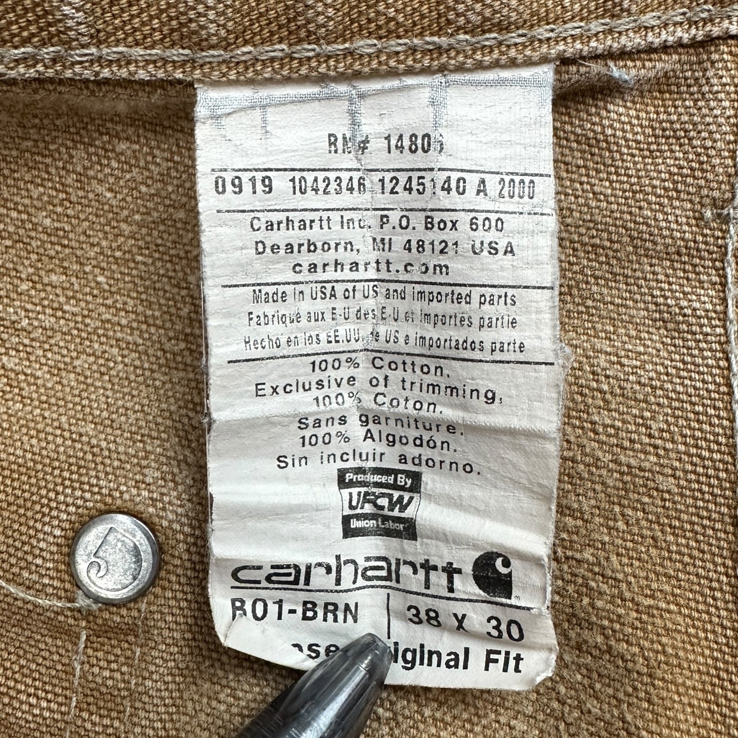 Vintage Carhartt Double Knee Pants Tan