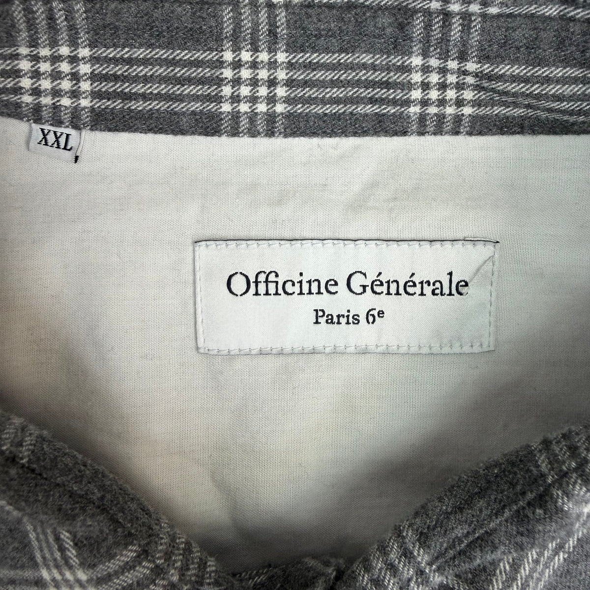 Officine Générale Lipp Brushed Cotton Shirt Grey