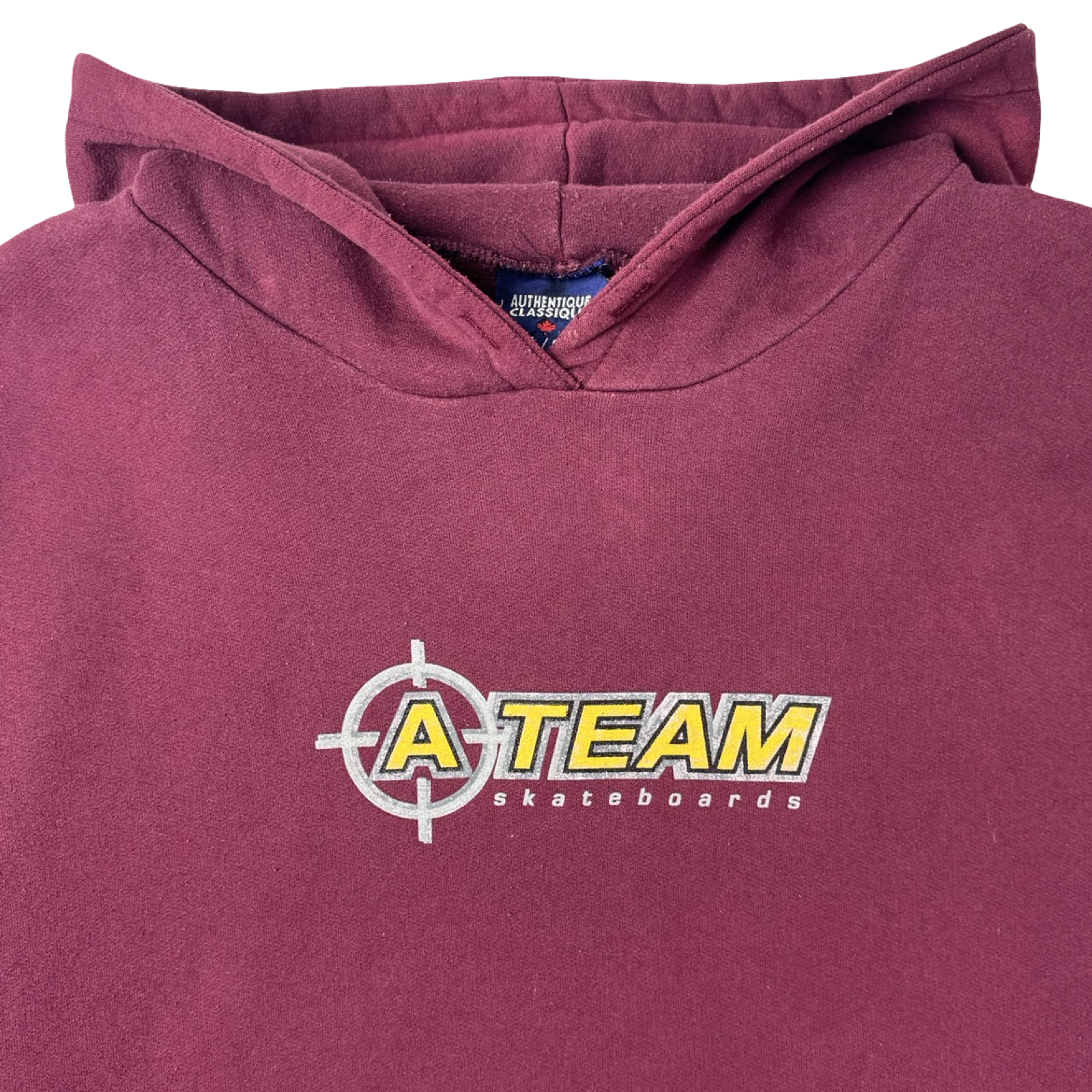 Vintage A-Team Target Logo Skate Hoodie Burgundy