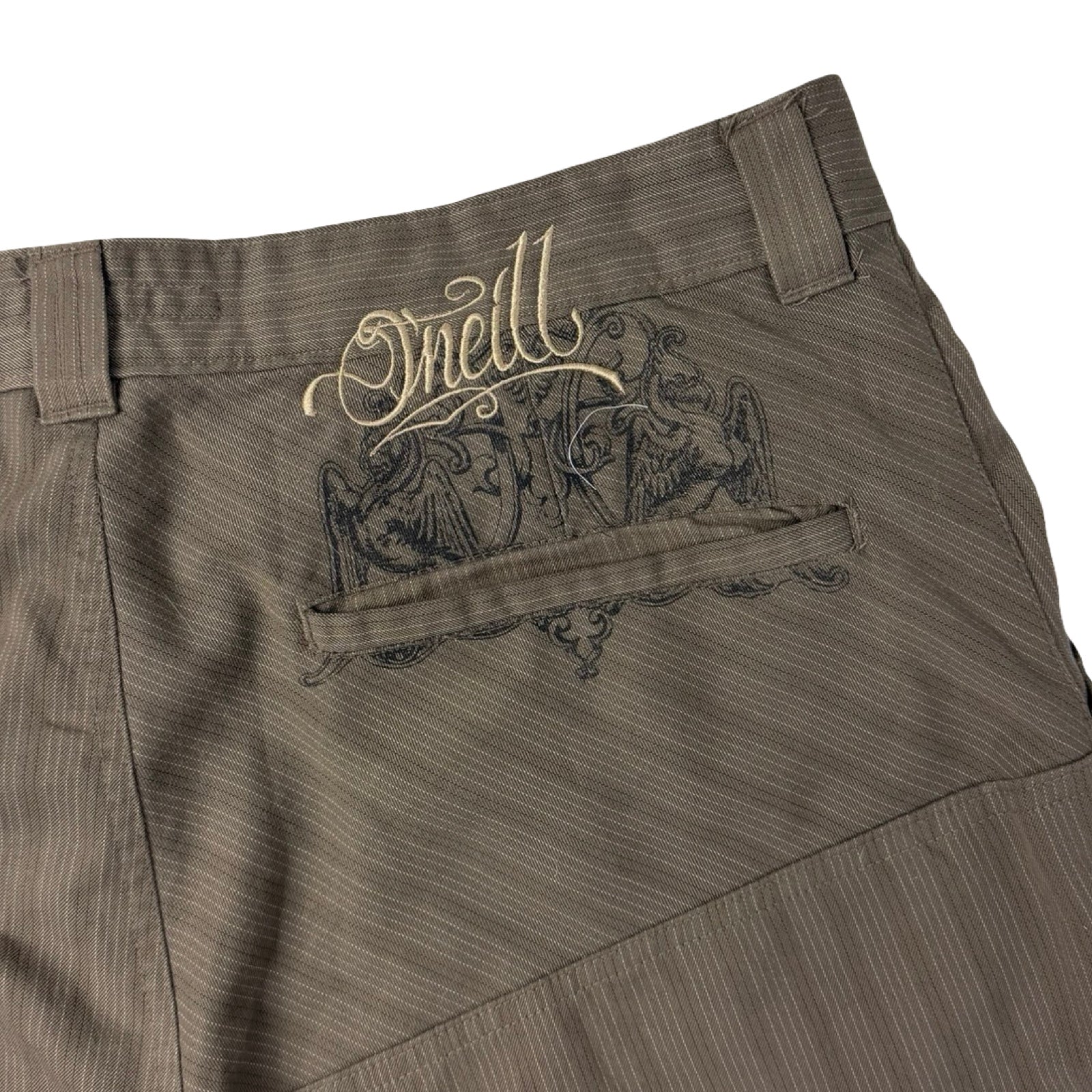 Vintage Y2K O’Neill Striped Shorts Light Taupe