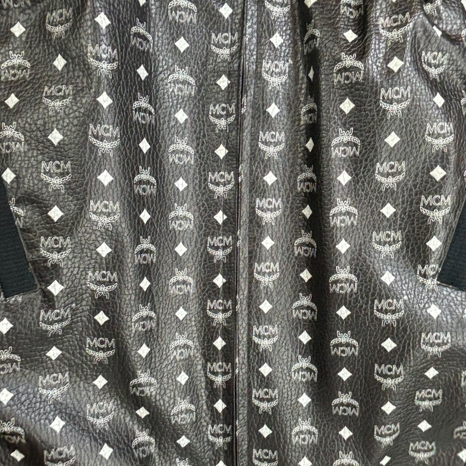 MCM Leather Monogram Jacket Black