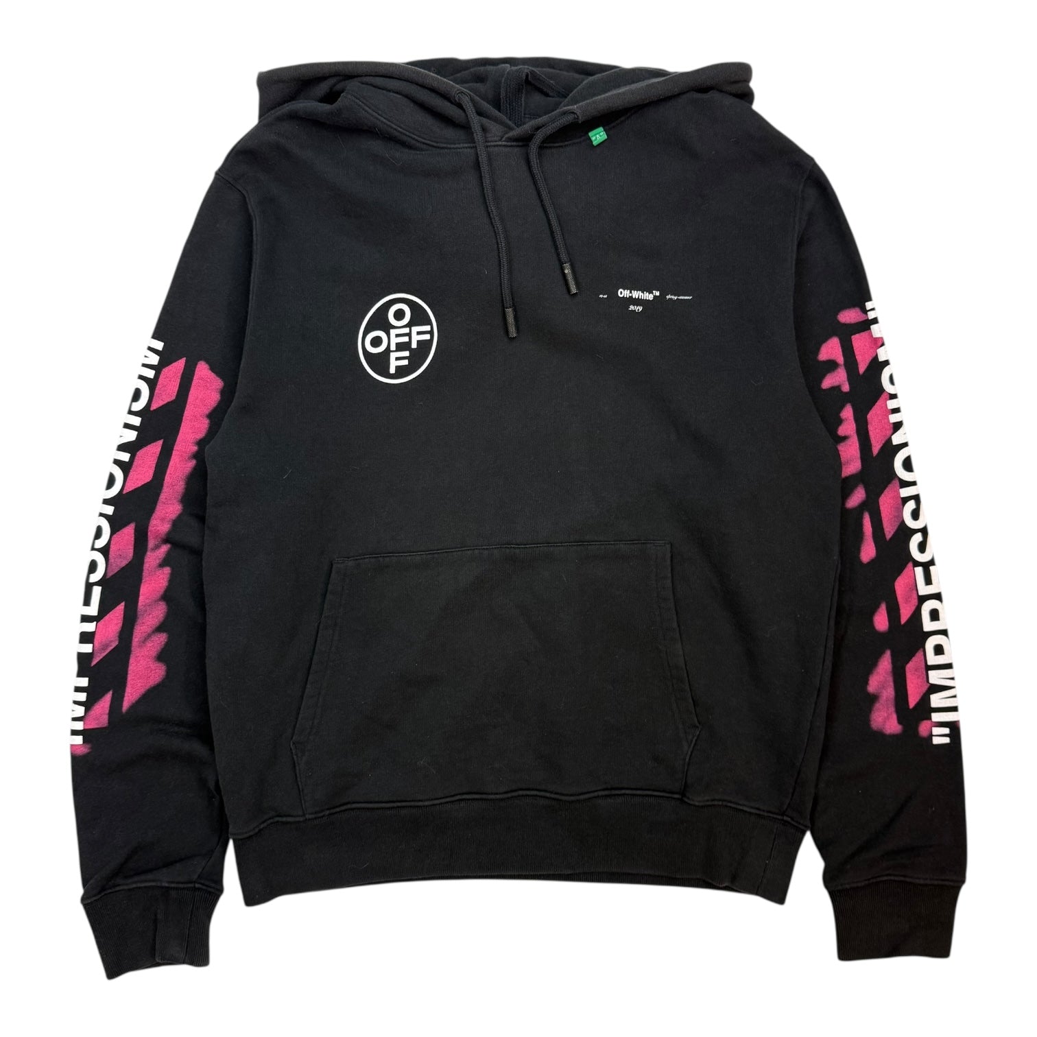 Off-White Stencil Arrow Hoodie Black/Pink