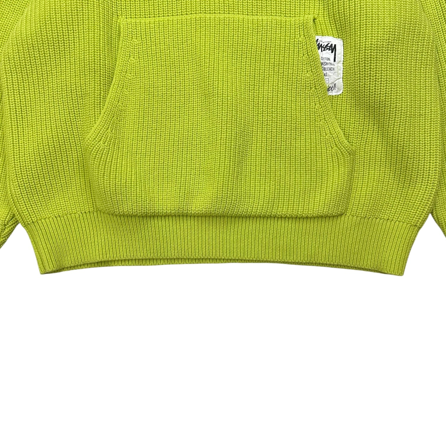 Stussy Cotton Knit Hoodie Lime