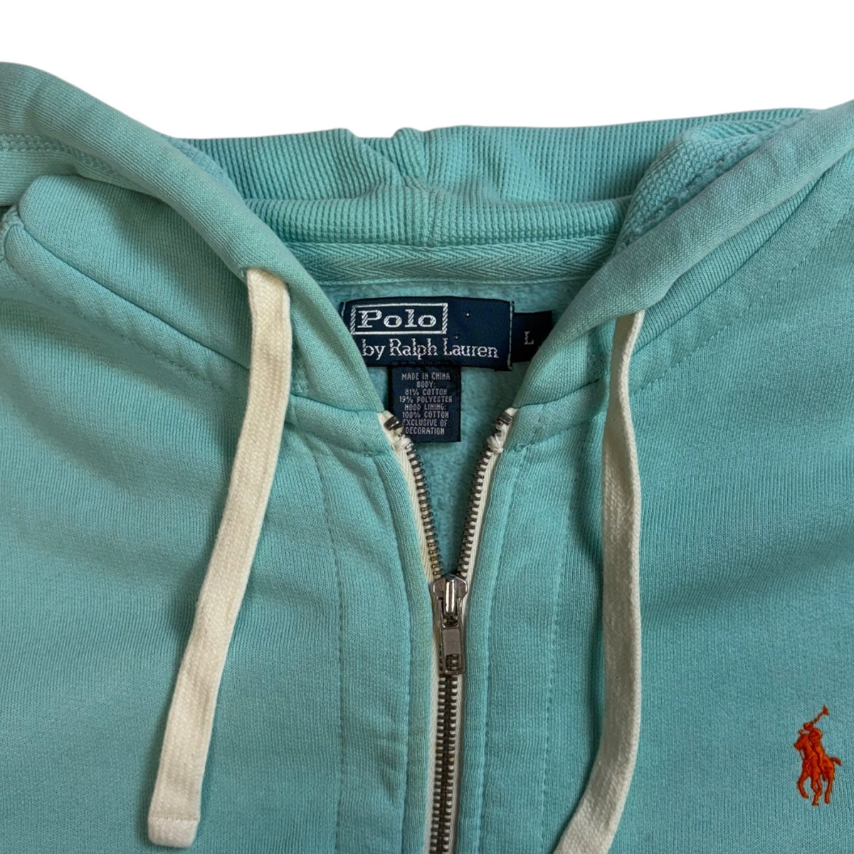 Vintage Polo by Ralph Lauren Zip-Up Hoodie Turquoise
