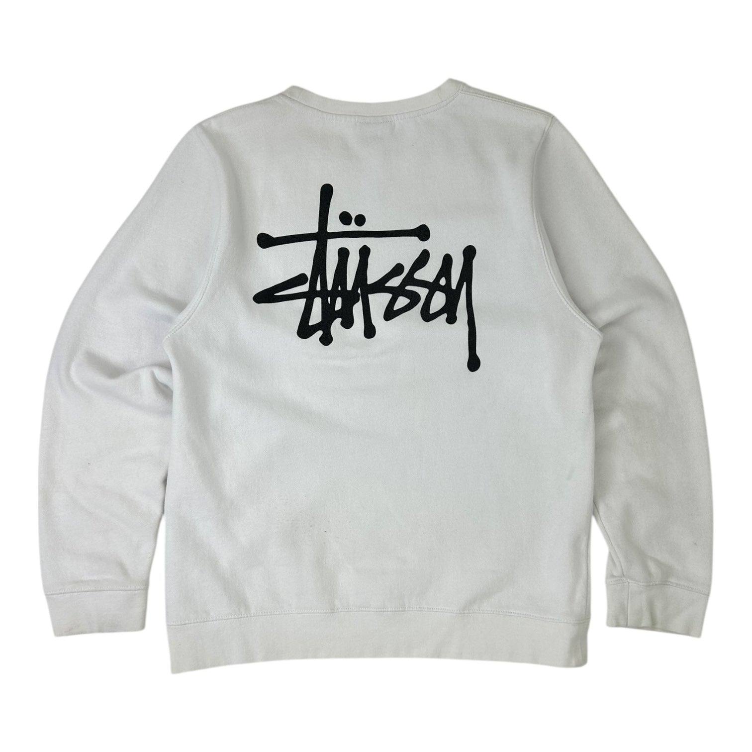 Stussy Basic Stock Logo Crewneck White