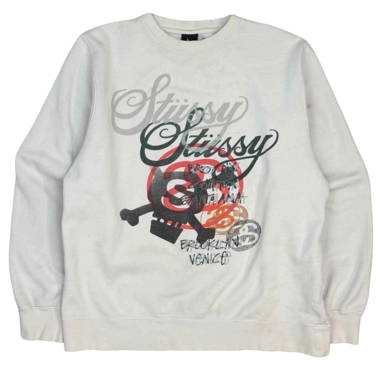 Stussy Overprint City Crewneck White