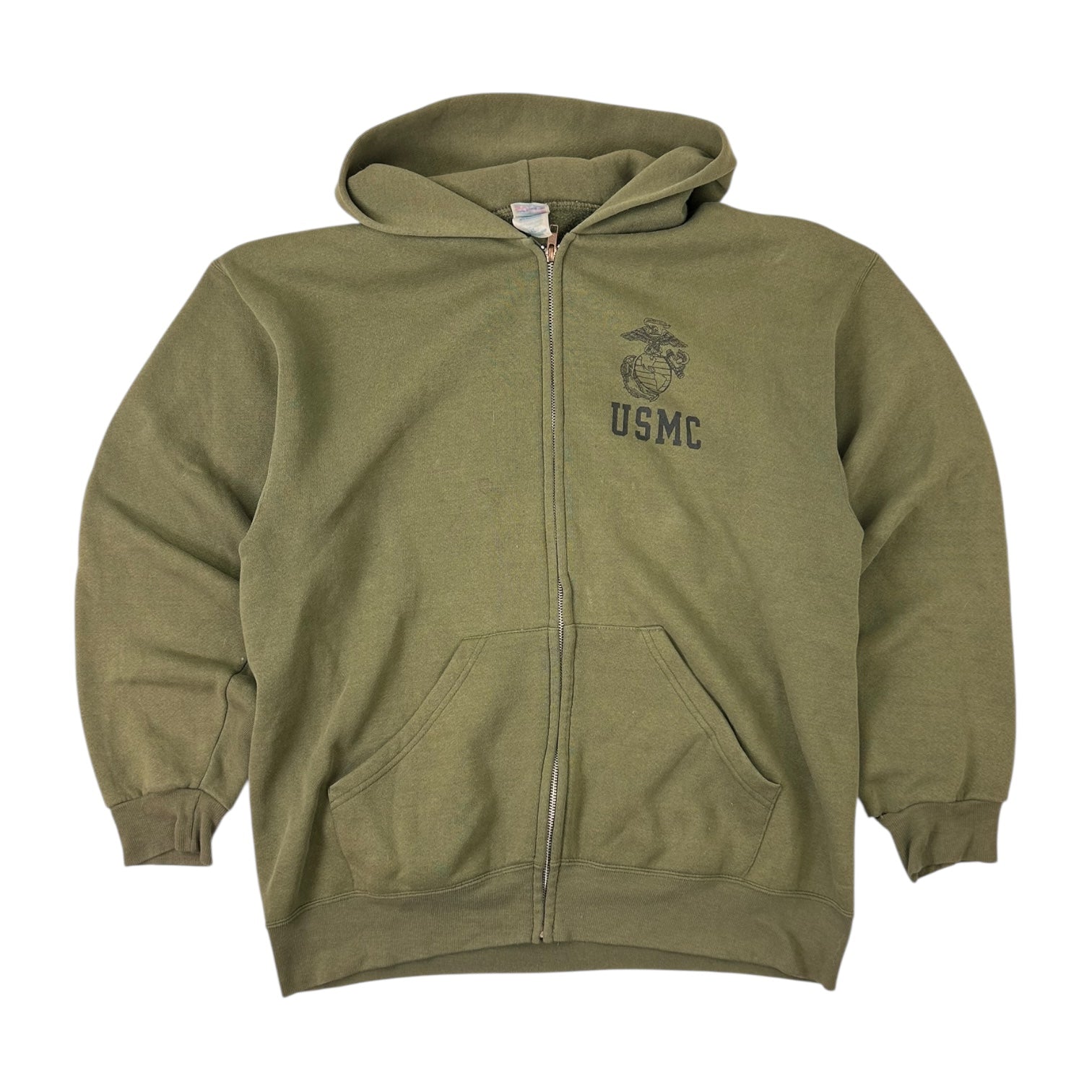 Vintage USMC Zip Up Hoodie Olive