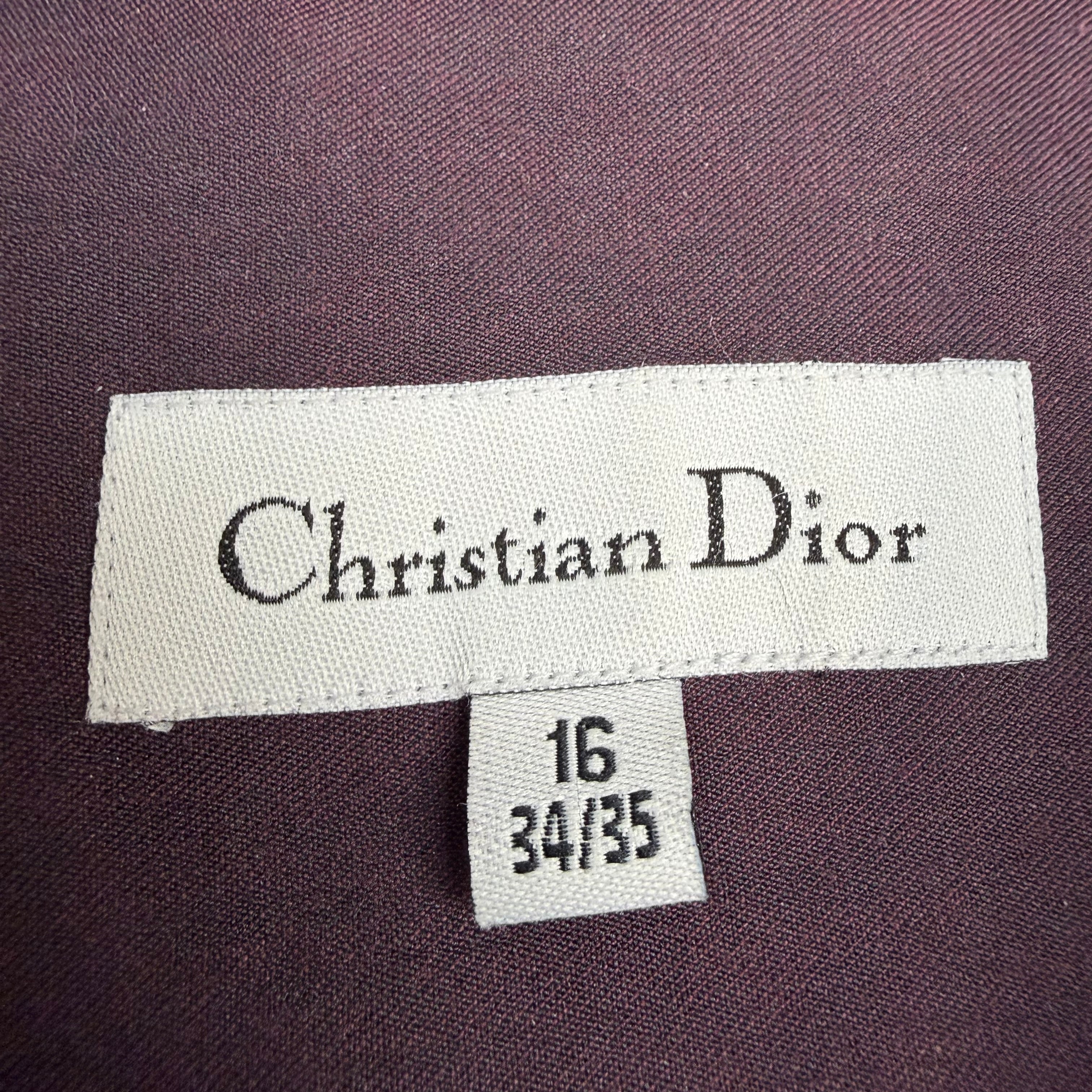 Vintage Christian Dior Button Up Shirt Burgundy