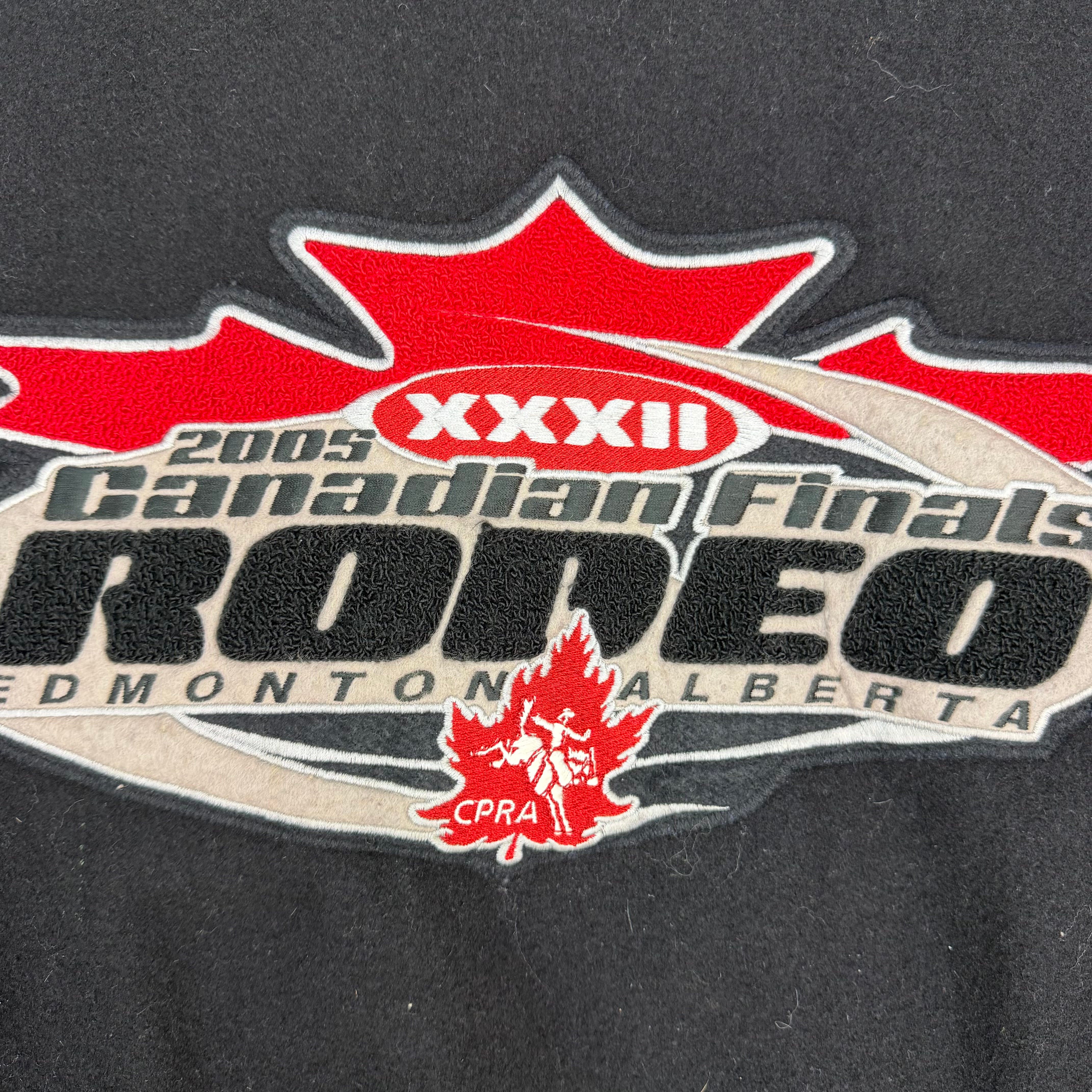 2005 Canadian Final Rodeo Edmonton Varsity Jacket Black