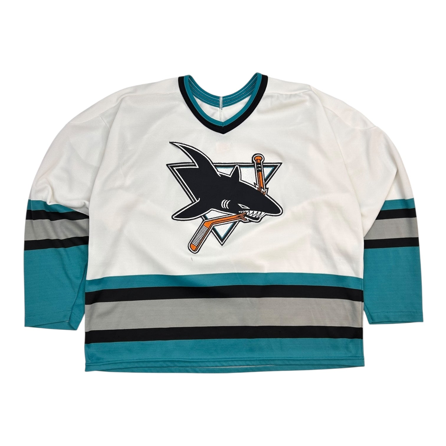 Vintage CCM San Jose Sharks Away Jersey White/Teal