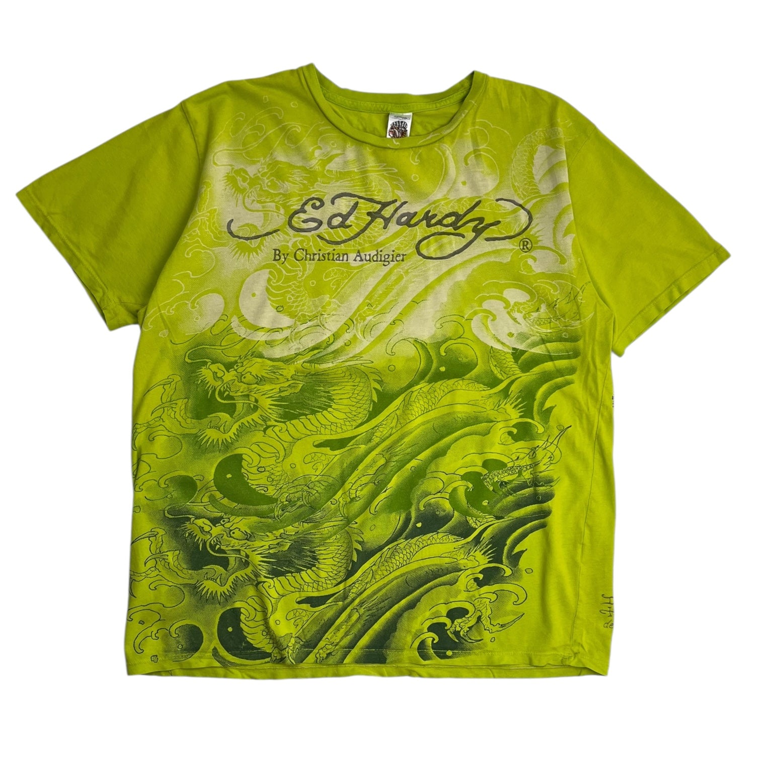 Y2K Ed Hardy Dragon All Over Print Tattoo T-Shirt