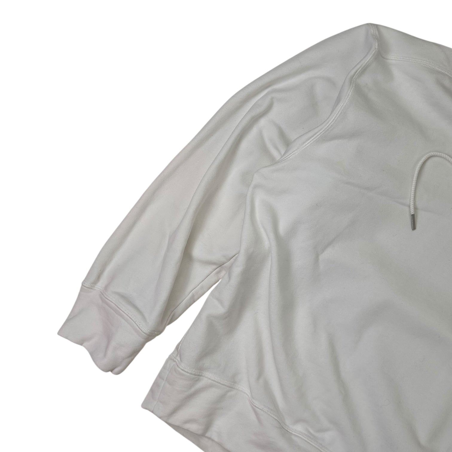 Jil Sander Frontal Logo Hoodie White