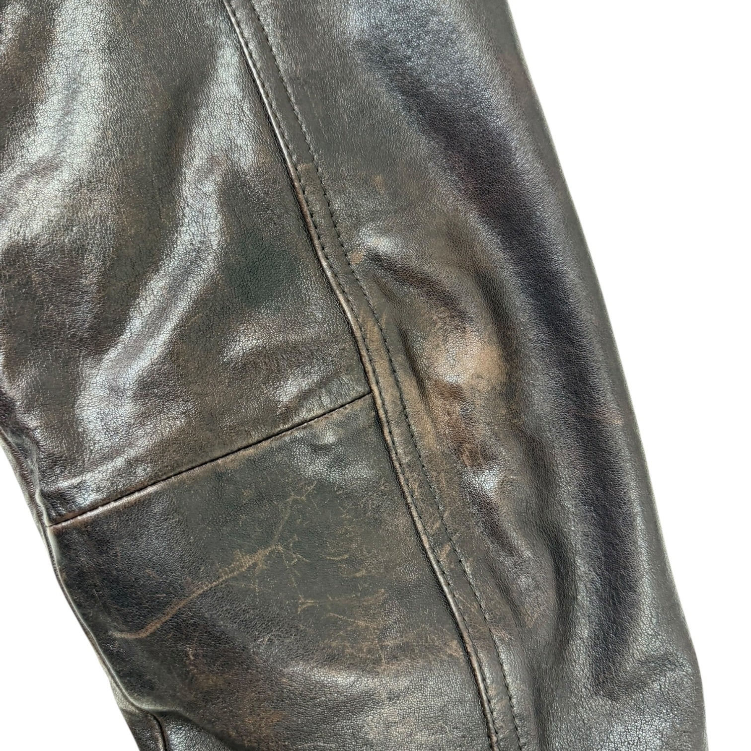 Stussy Leather Trucker Jacket Brown