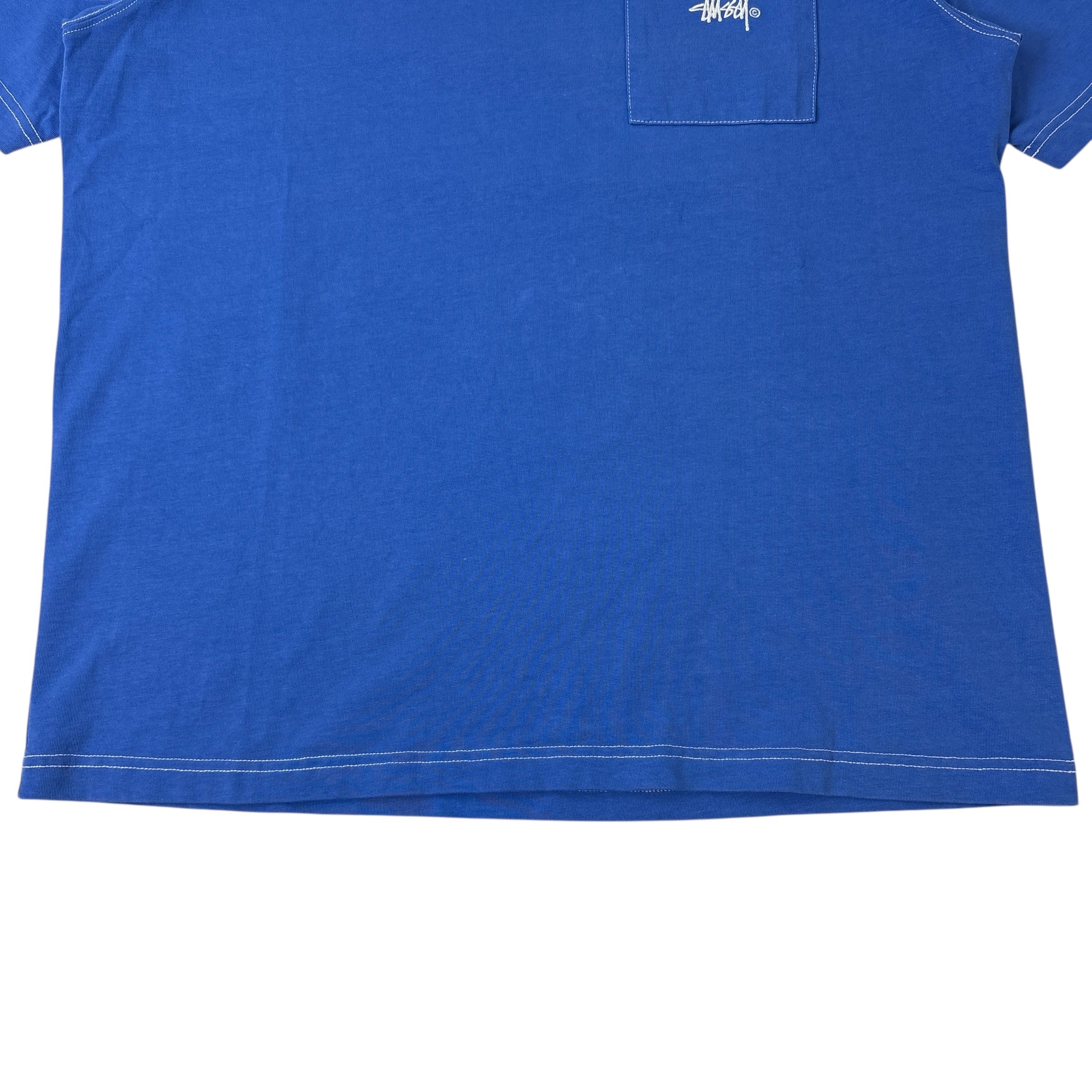 Stussy Stock Pocket Crew Tee Blue