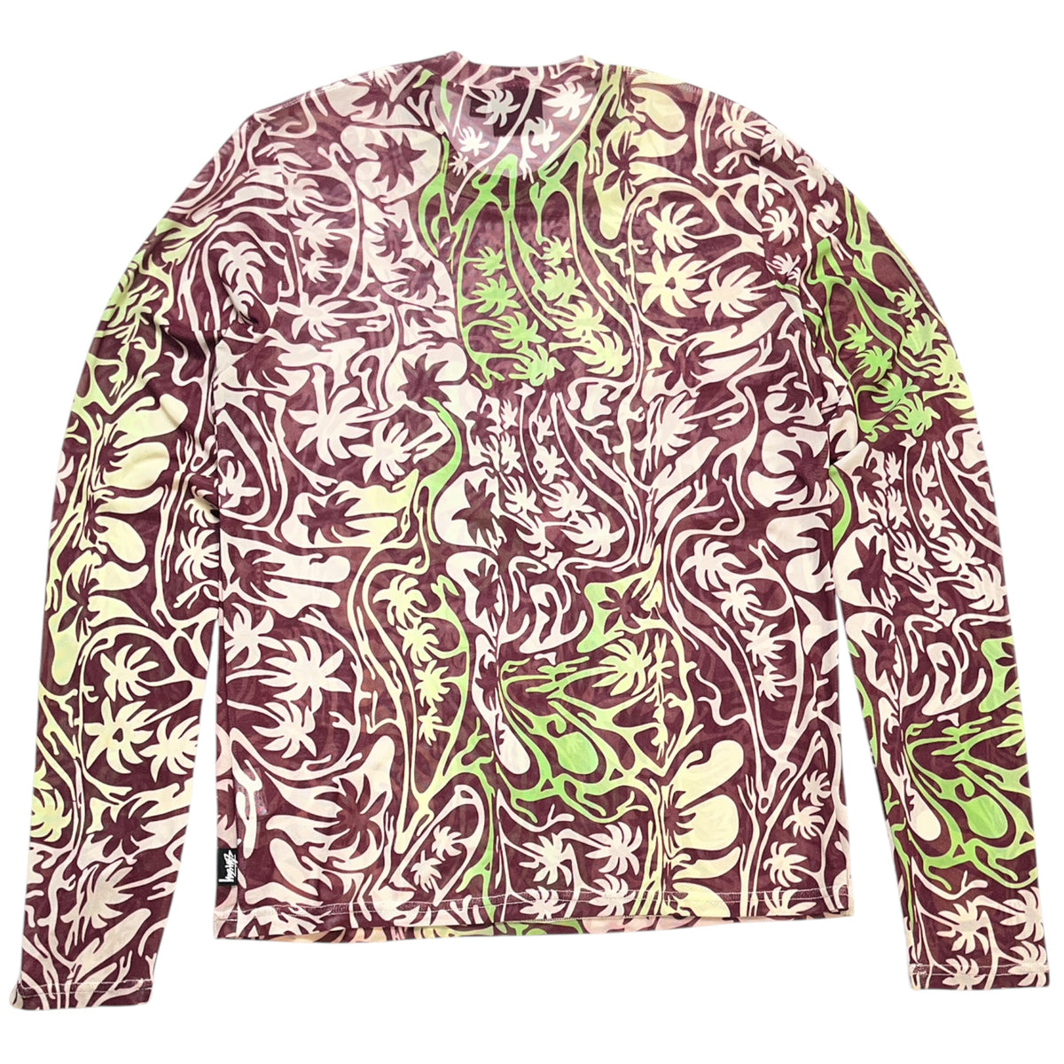 Stussy Psychedelic Palm Tree Long Sleeve Mesh Top
