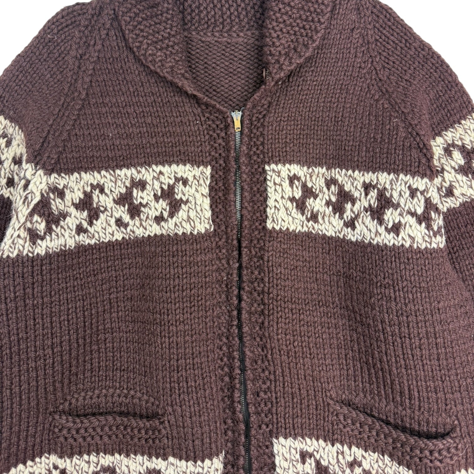 Vintage Cowichan Knit Sweater Brown