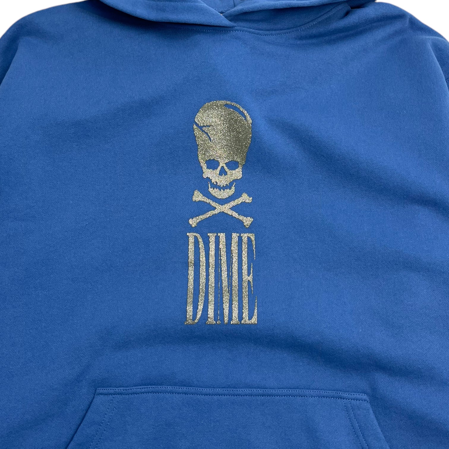 Dime Glitter Skull Hoodie Blue