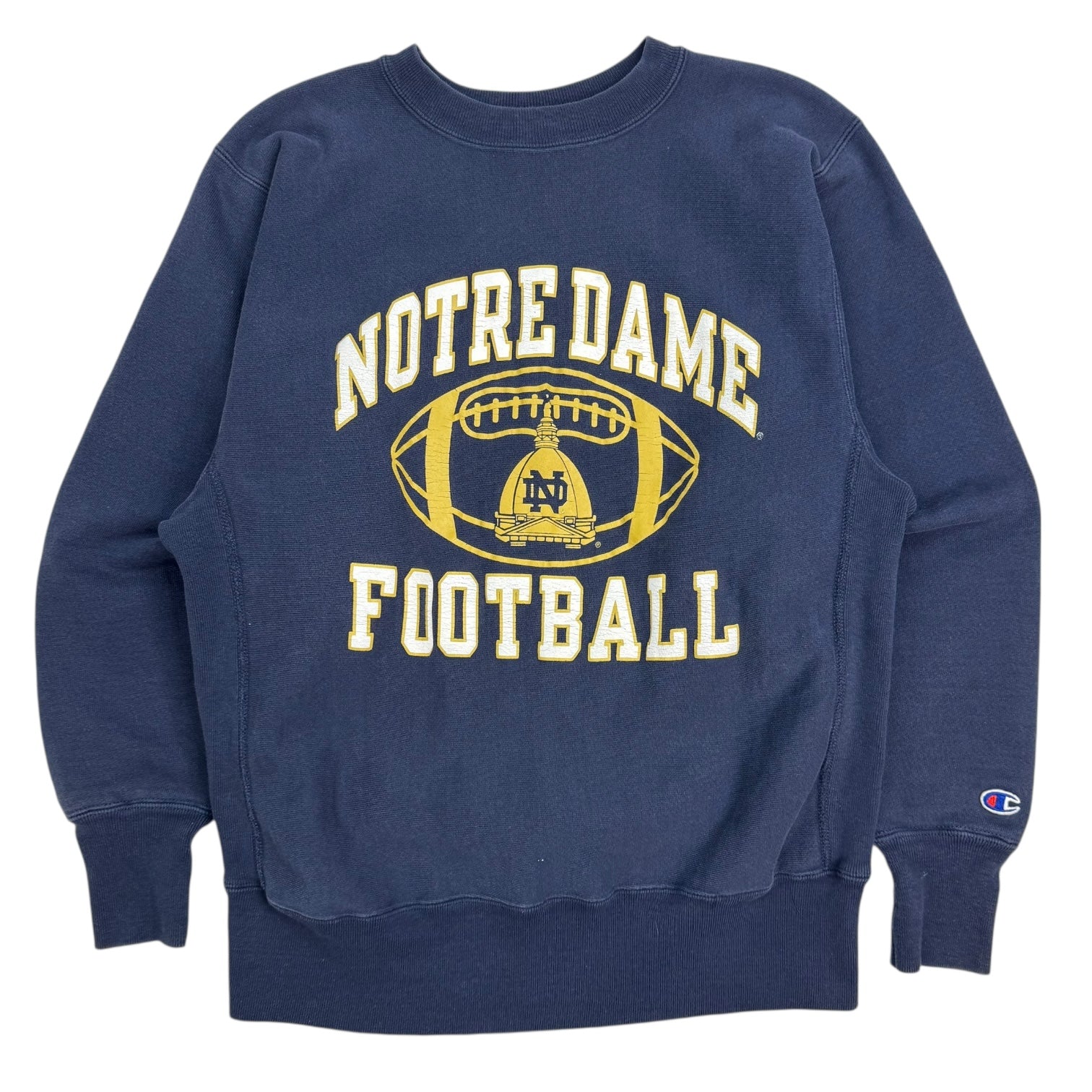 Vintage Champion Notre Dame Crewneck Navy Blue
