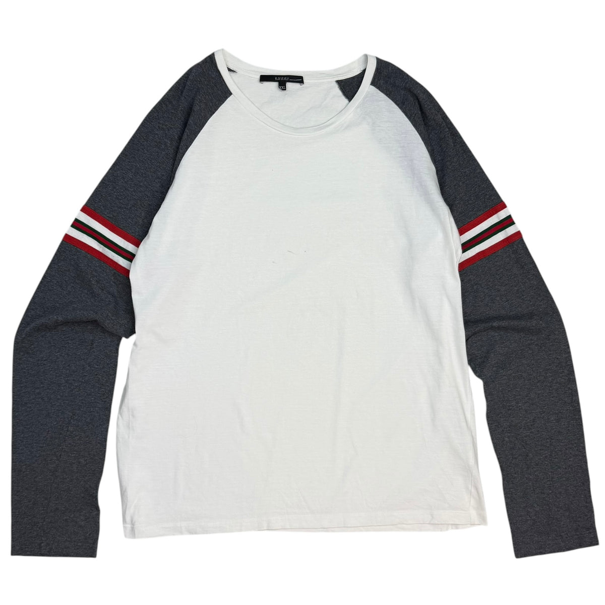 Gucci Raglan Stripe Sleeve Longsleeve White/Grey