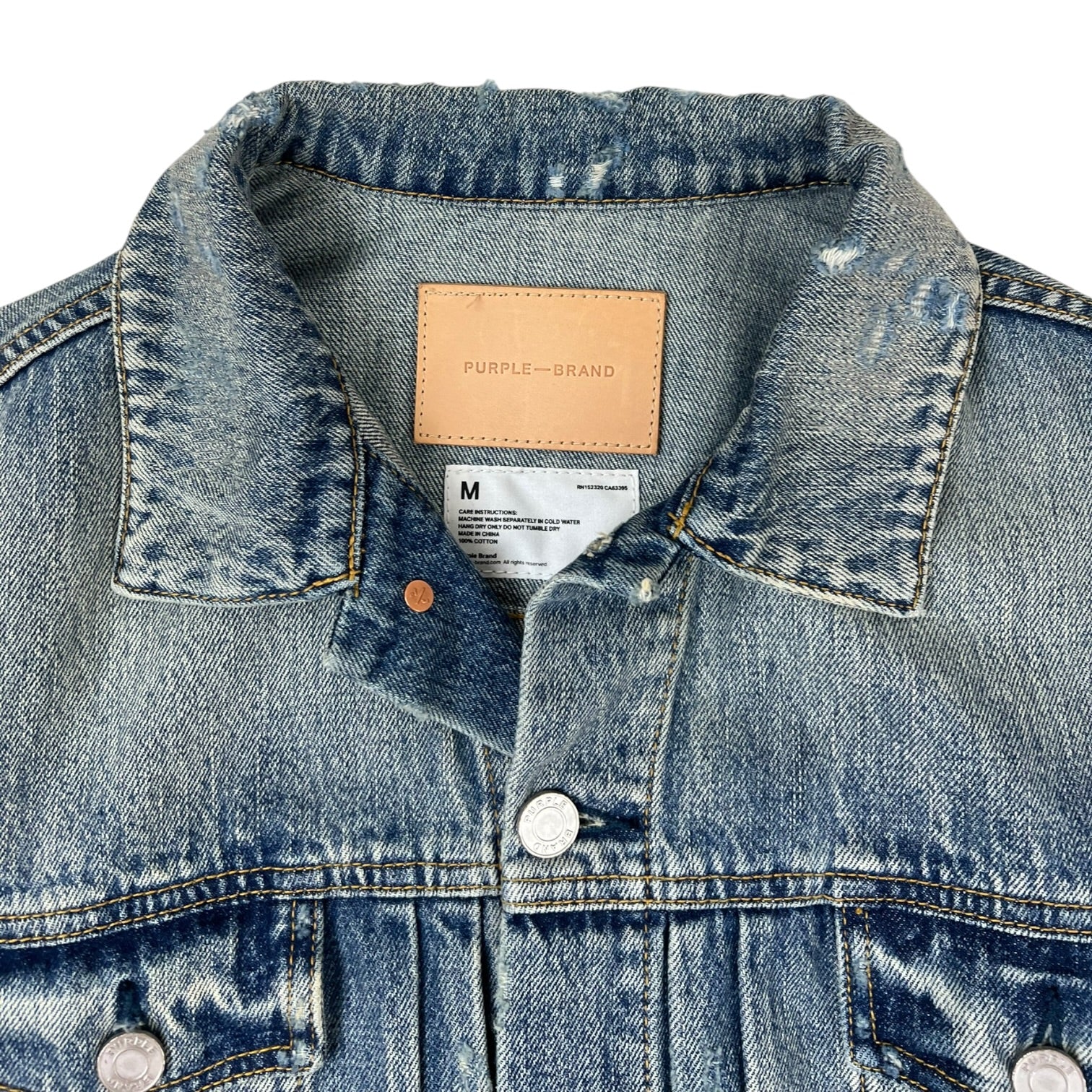 Purple Brand Logo Embossed Denim Jacket