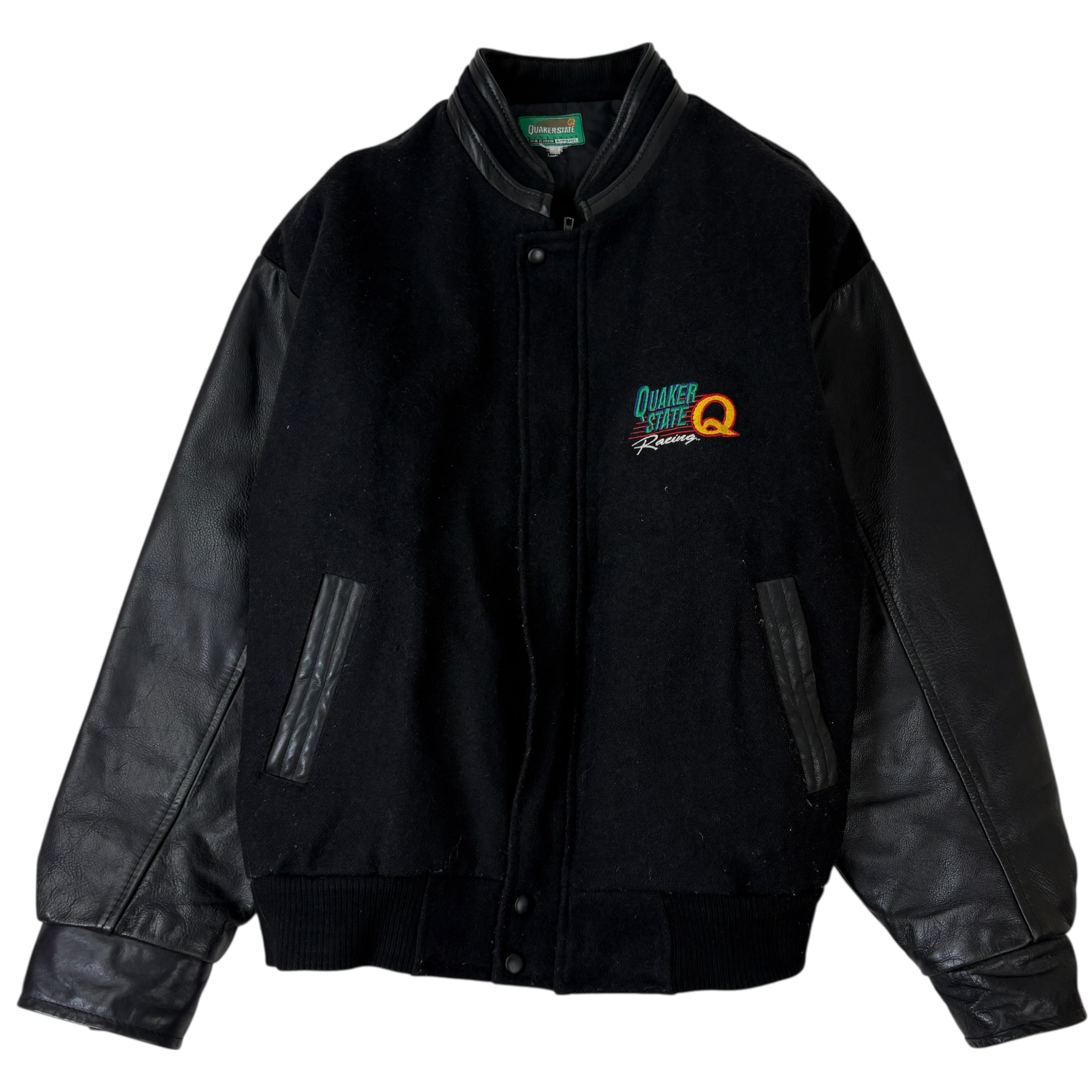 Vintage Quaker State Racing Varsity Jacket Black