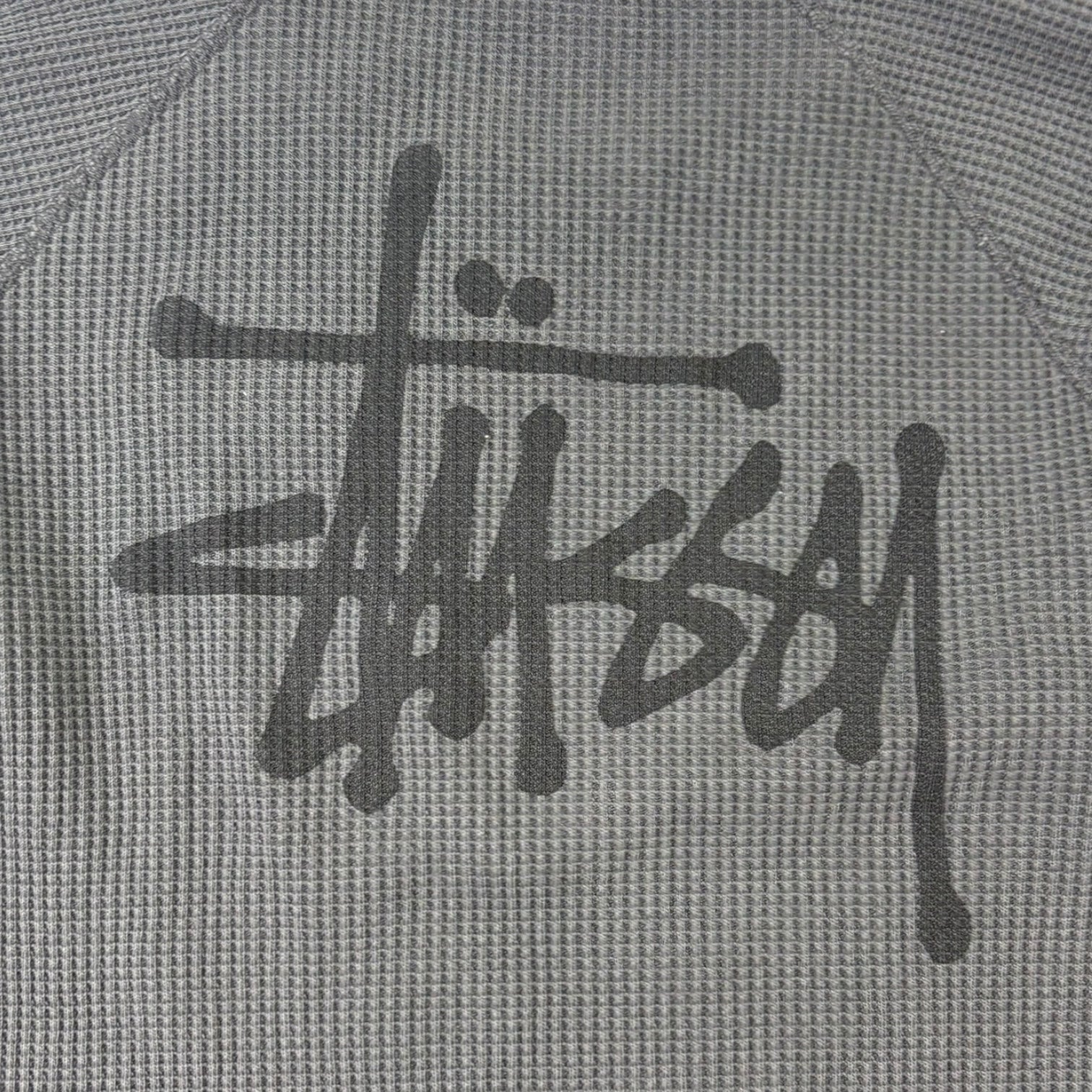 Stussy Raglan Thermal Long Sleeve Washed Black
