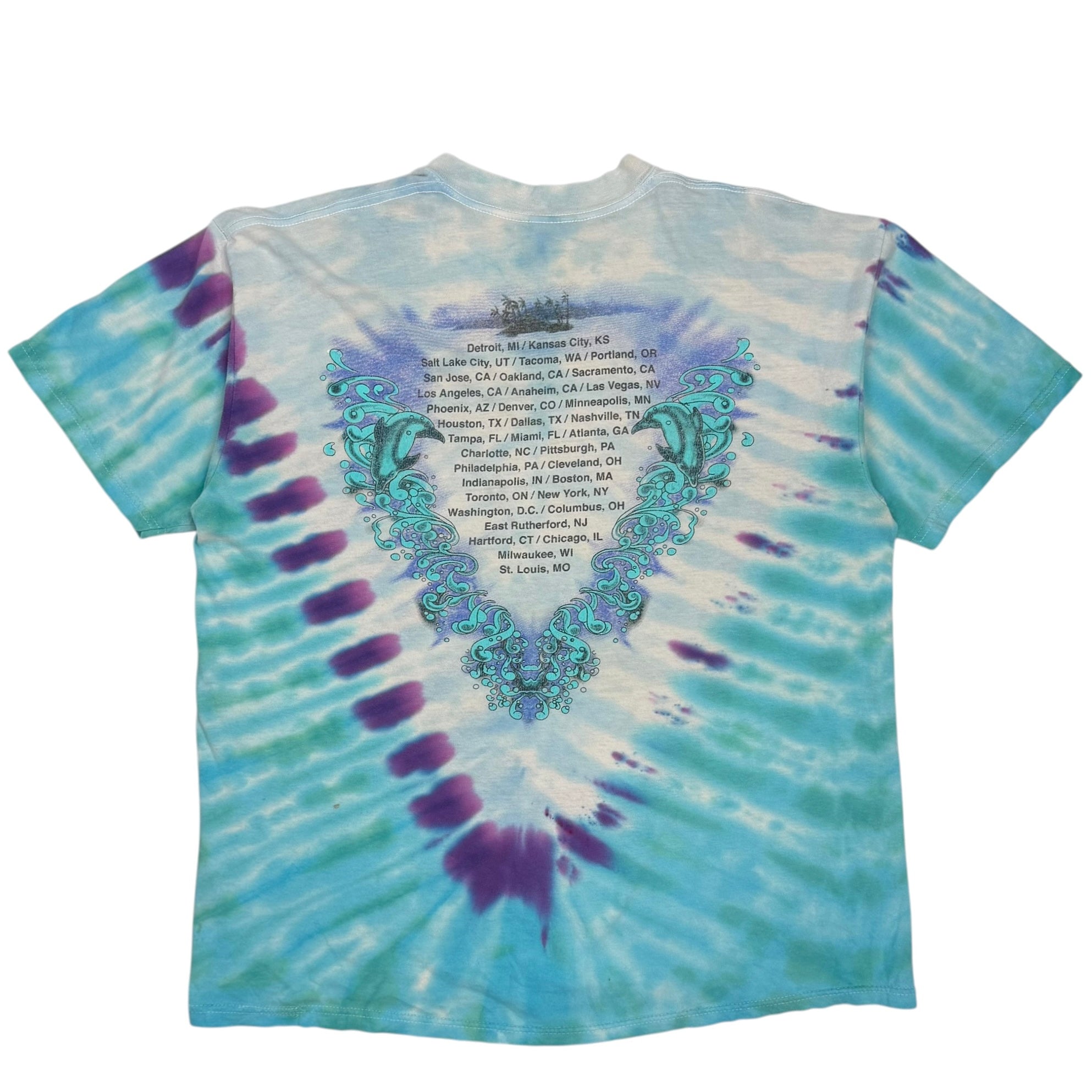 2000 Crosby Stills Nash And Young Tye Dye Tee Blue