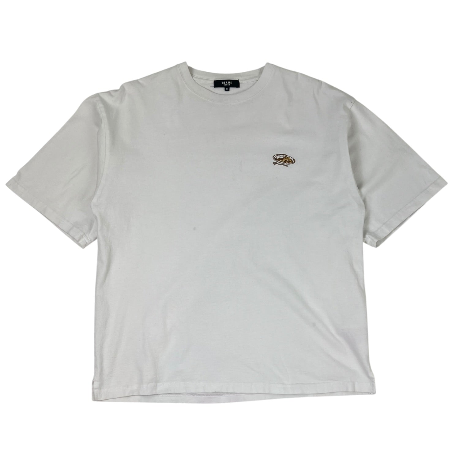 Beams Heart Food Collage Print T-Shirt White