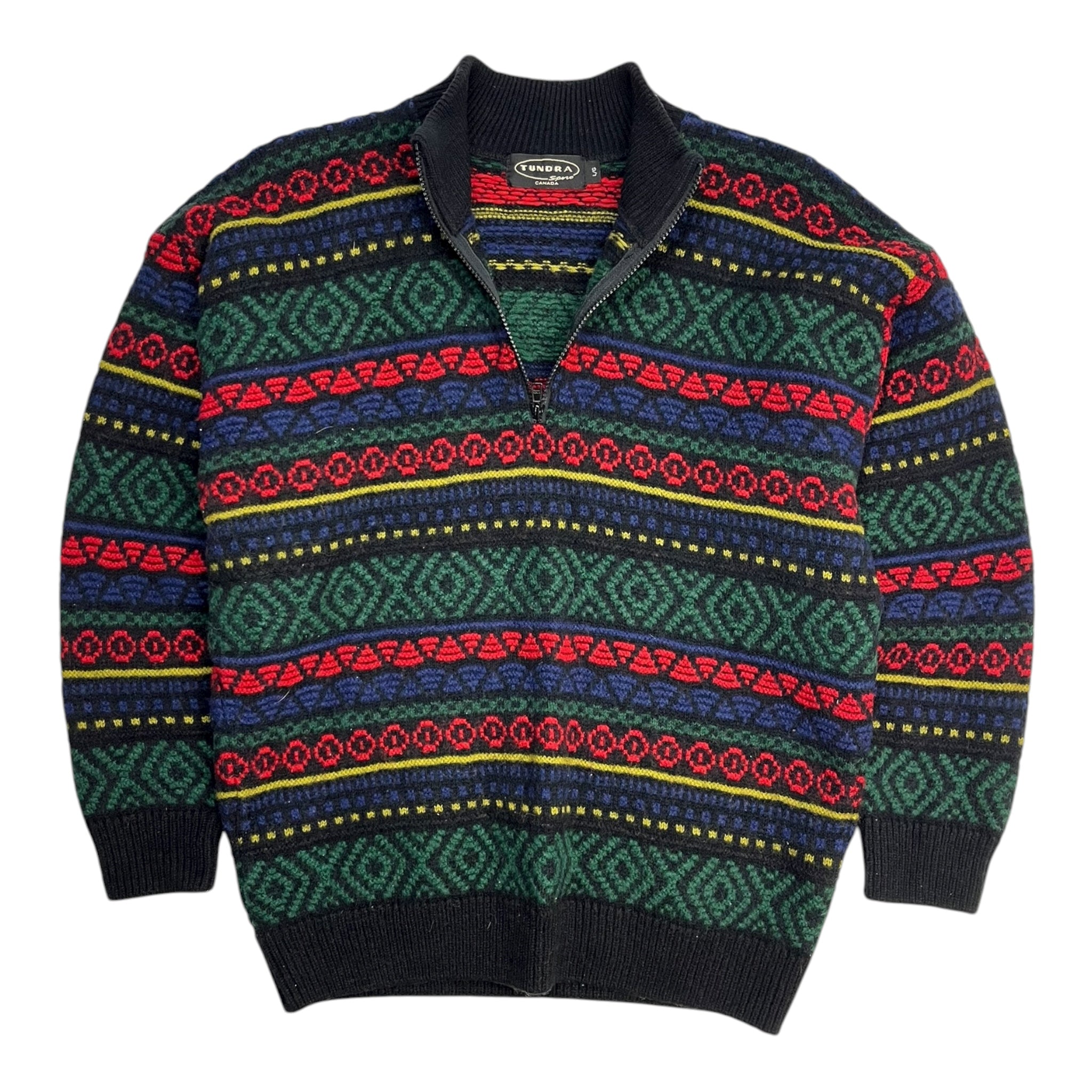 Vintage Tundra Multi-Patterned 1/4 Zip Knit