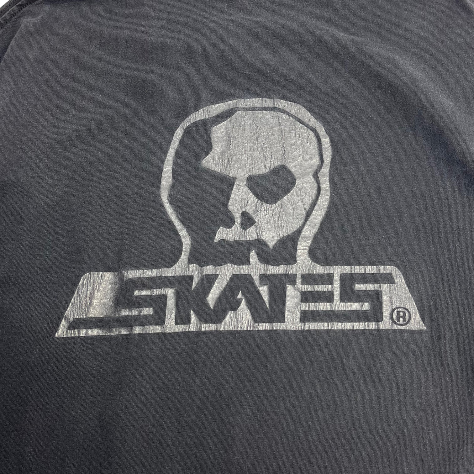 Vintage Skates Skull Long Sleeve T-Shirt