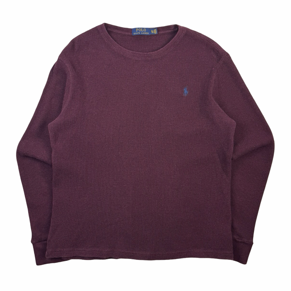 Vintage Polo Ralph Lauren Waffle Knit Dark Burgundy