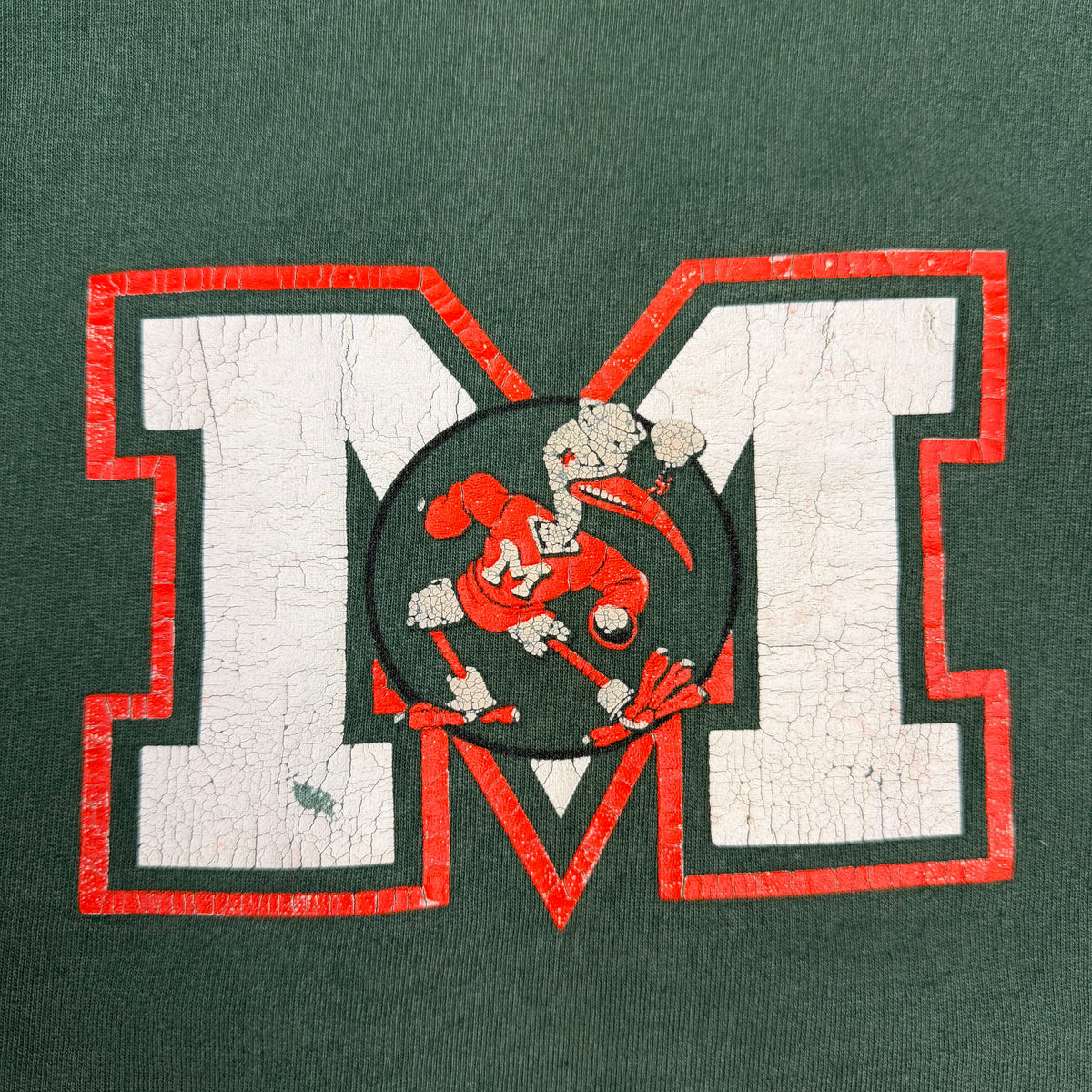 Vintage Miami Hurricanes Spellout Crewneck Green