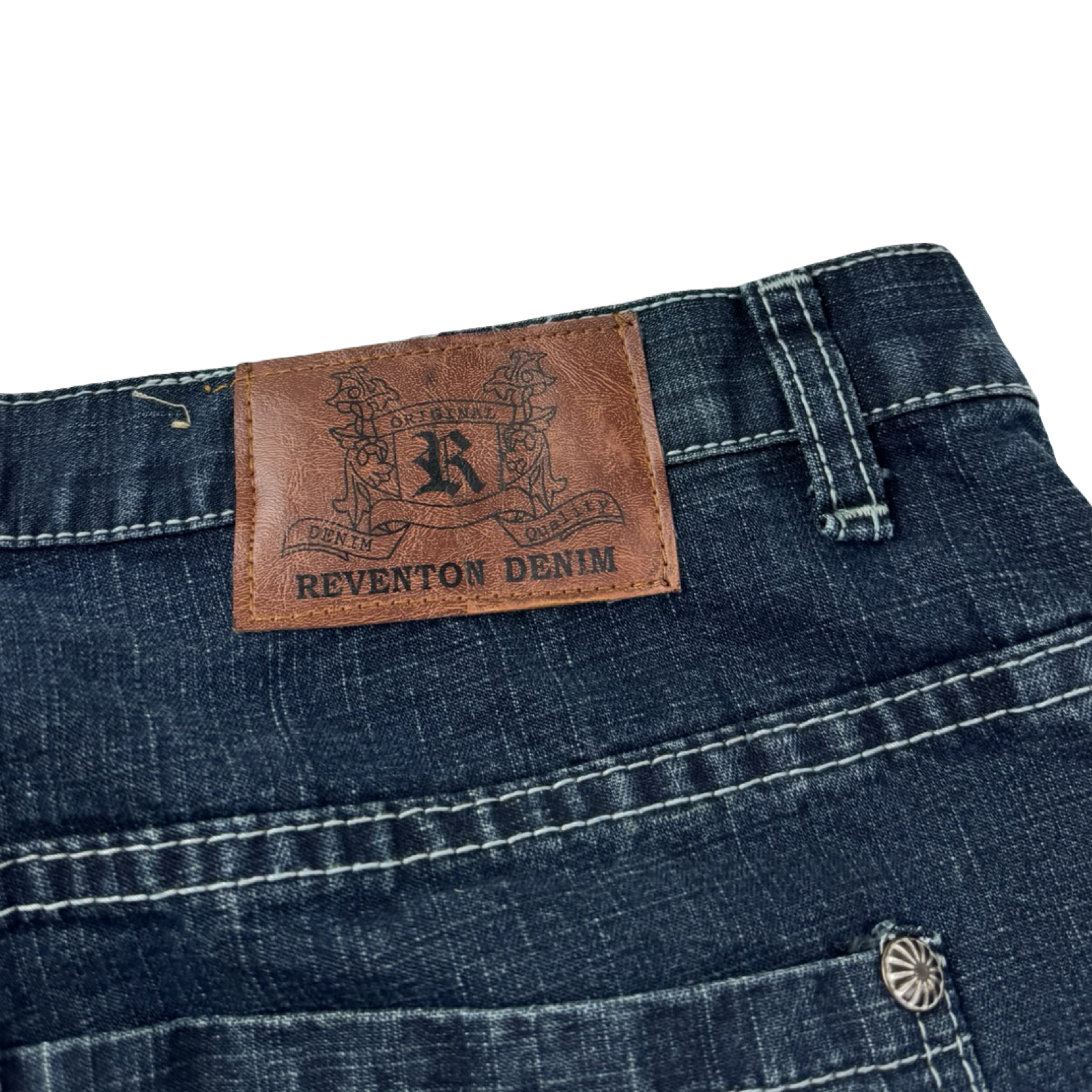 Vintage Y2K Reventon Denim Shorts Dark Wash
