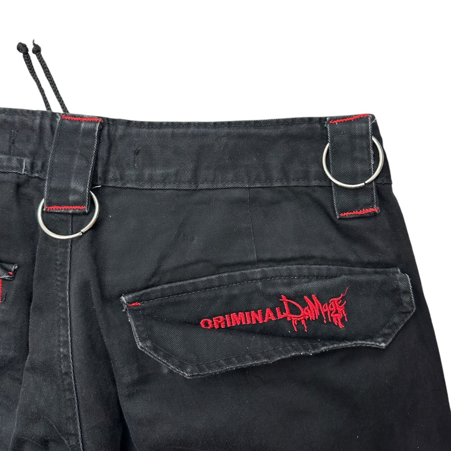 Vintage Y2K Tripp Style Criminal Damage Pants Black